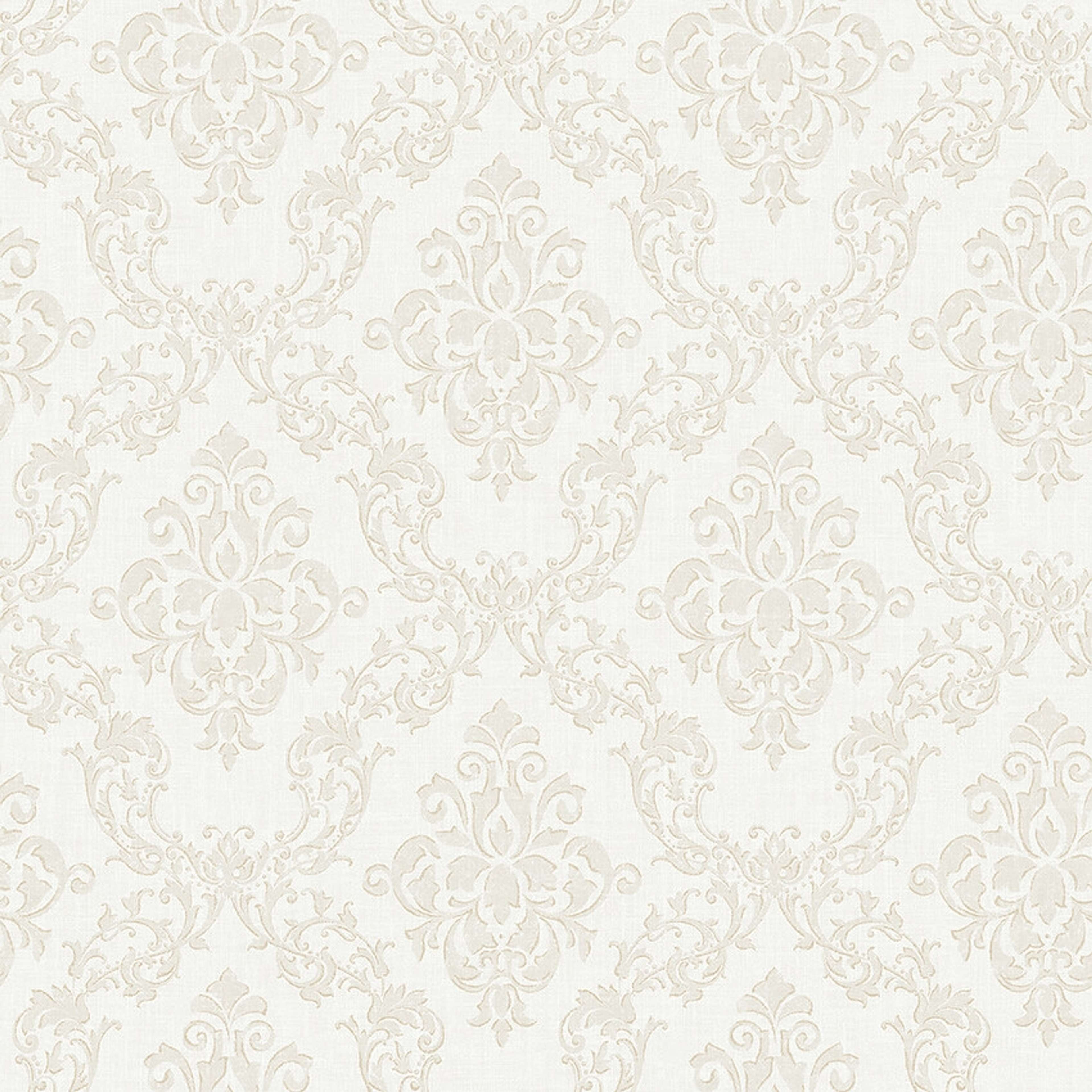 Ottilia 38744, tapet tapet med medaljonger mönster i cream. Från kollektionen Borosan Hem. Nonwoven-material med rak passning.