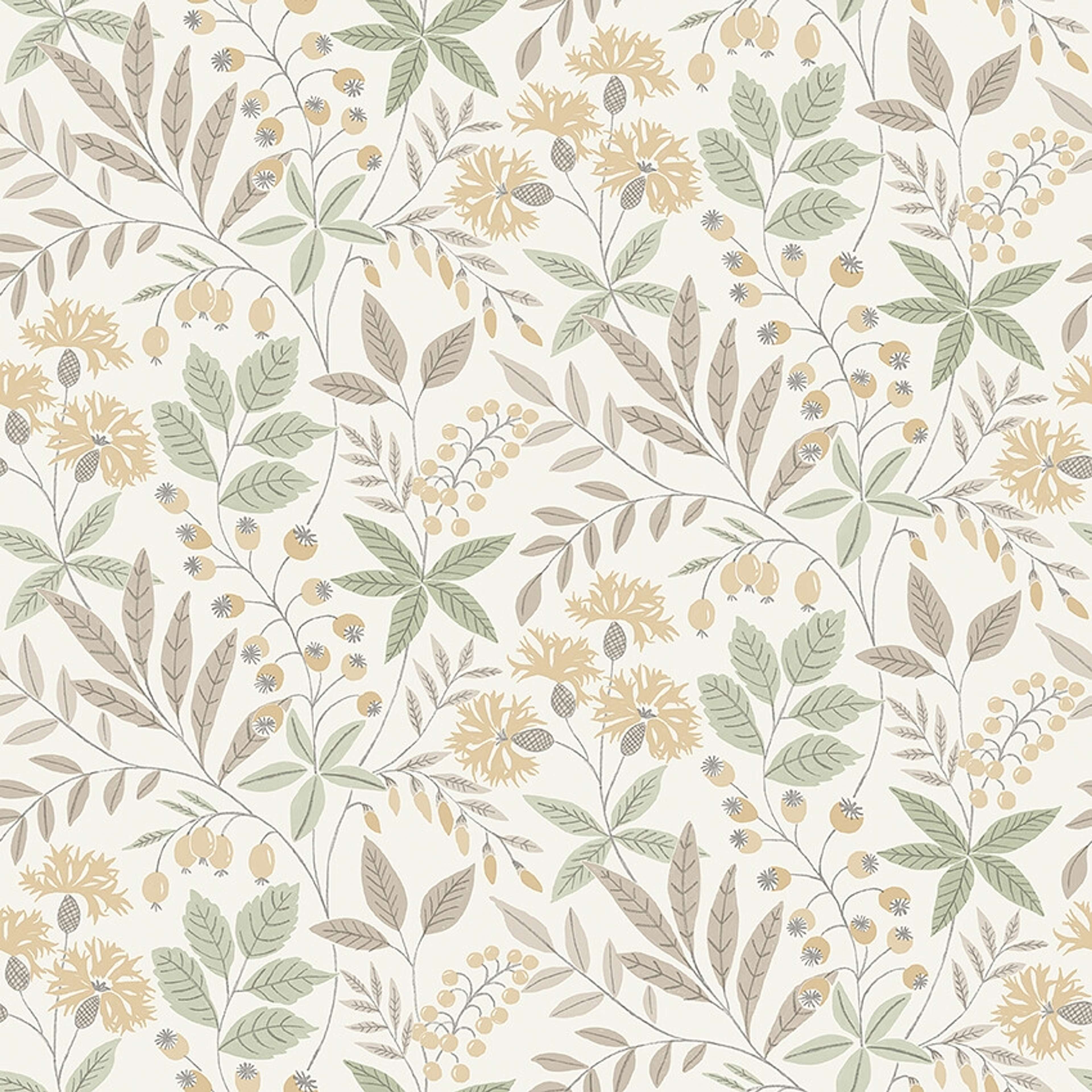 Wilma 38752, tapet tapet med botaniskt mönster. Från kollektionen Borosan Hem. Nonwoven-material med rak passning.