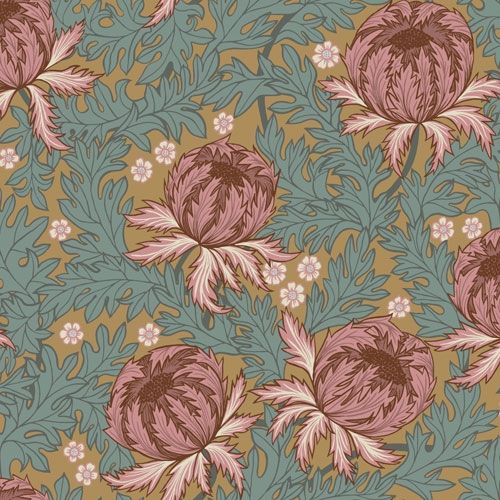 Arthur tapet från Midbec med blommigt mönster i blå. Från kollektionen Havsblick. Nonwoven-material med förskjuten passning.