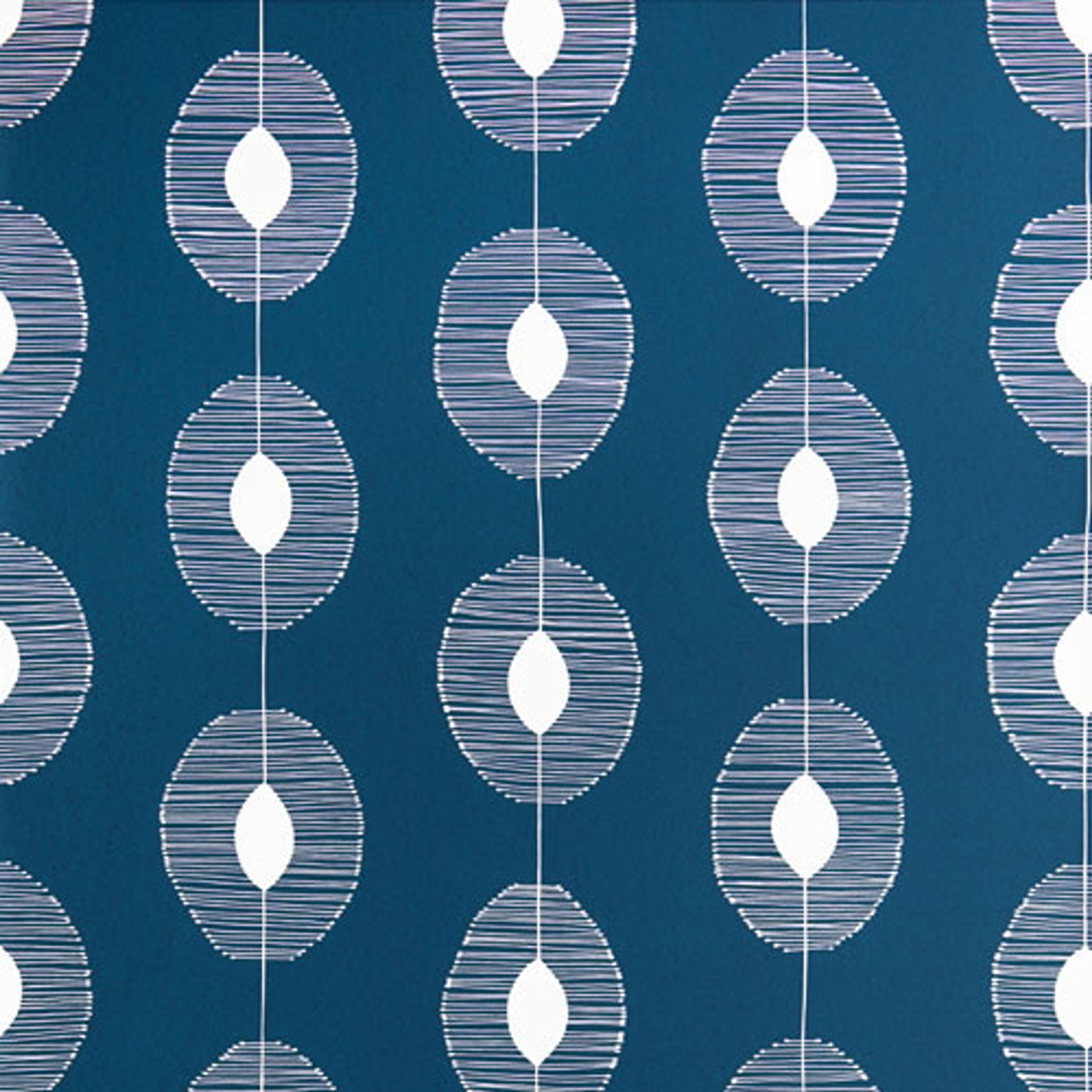Dewsrops tapet med geometriskt mönster i blå. Från kollektionen signature. Nonwoven-material med rak passning.