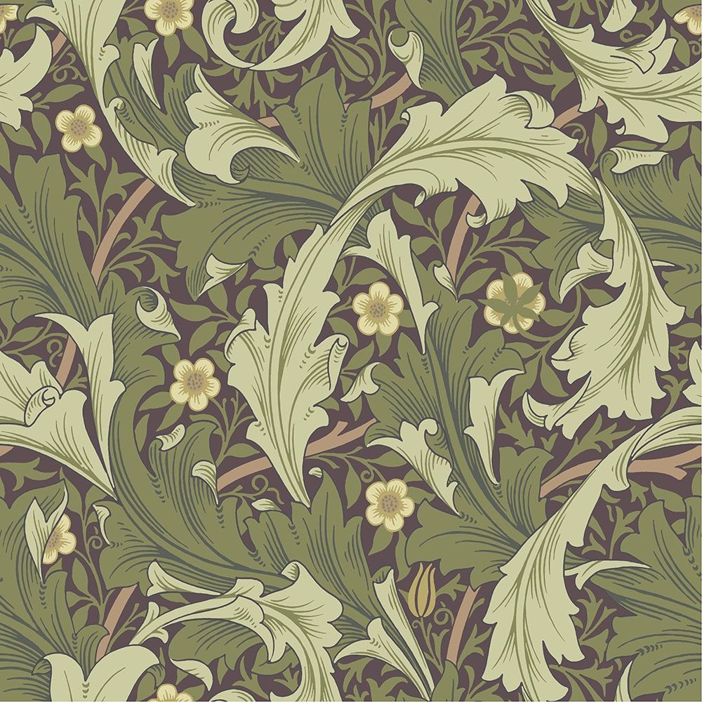 Granville, vinröd tapet tapet från Midbec med botaniskt, blommigt mönster i röd. Från kollektionen Hidden Treasures vol 1. Nonwoven-material med rak passning.