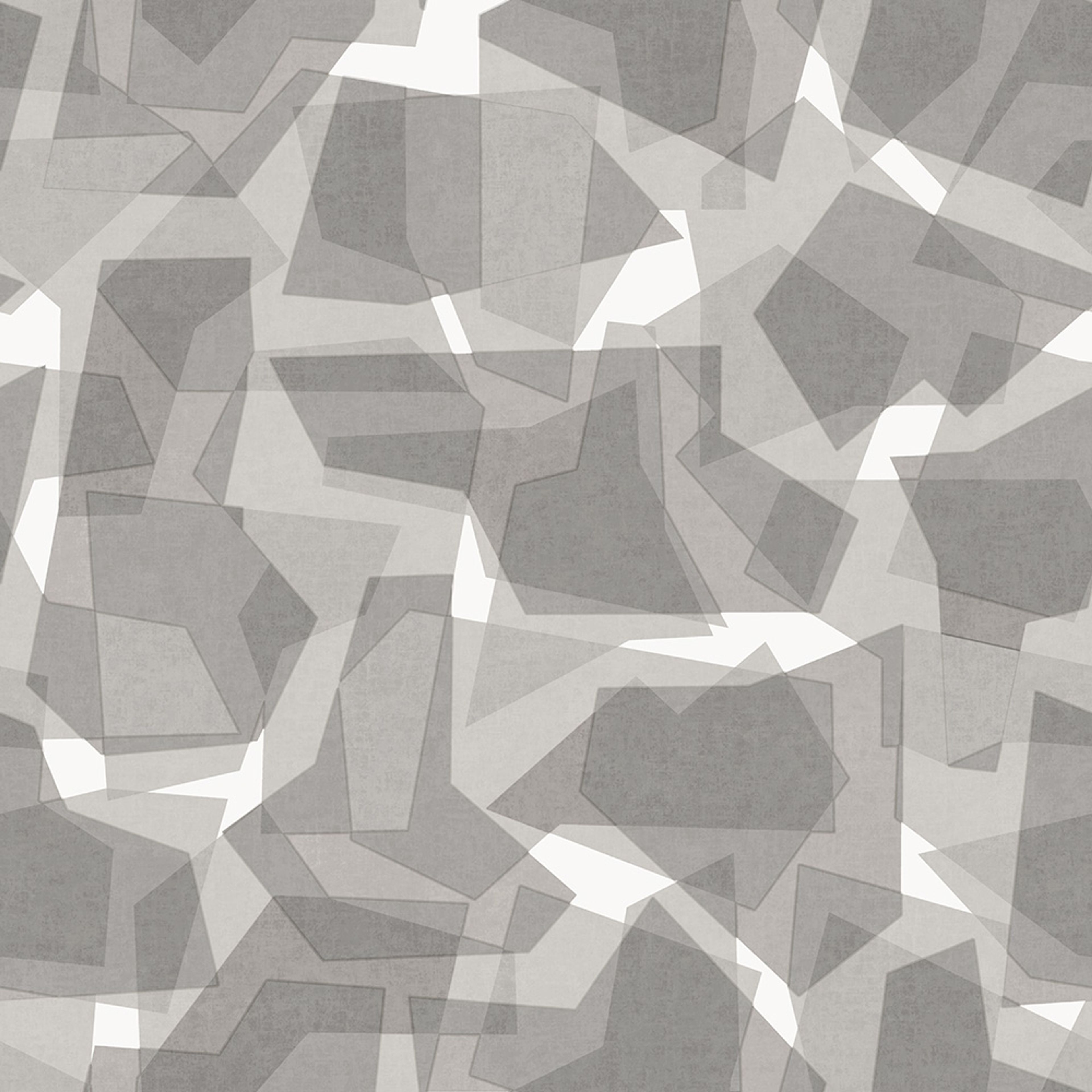 Camoflage tapet med geometriskt mönster i grå. Från kollektionen Elements. Nonwoven-material med rak passning.