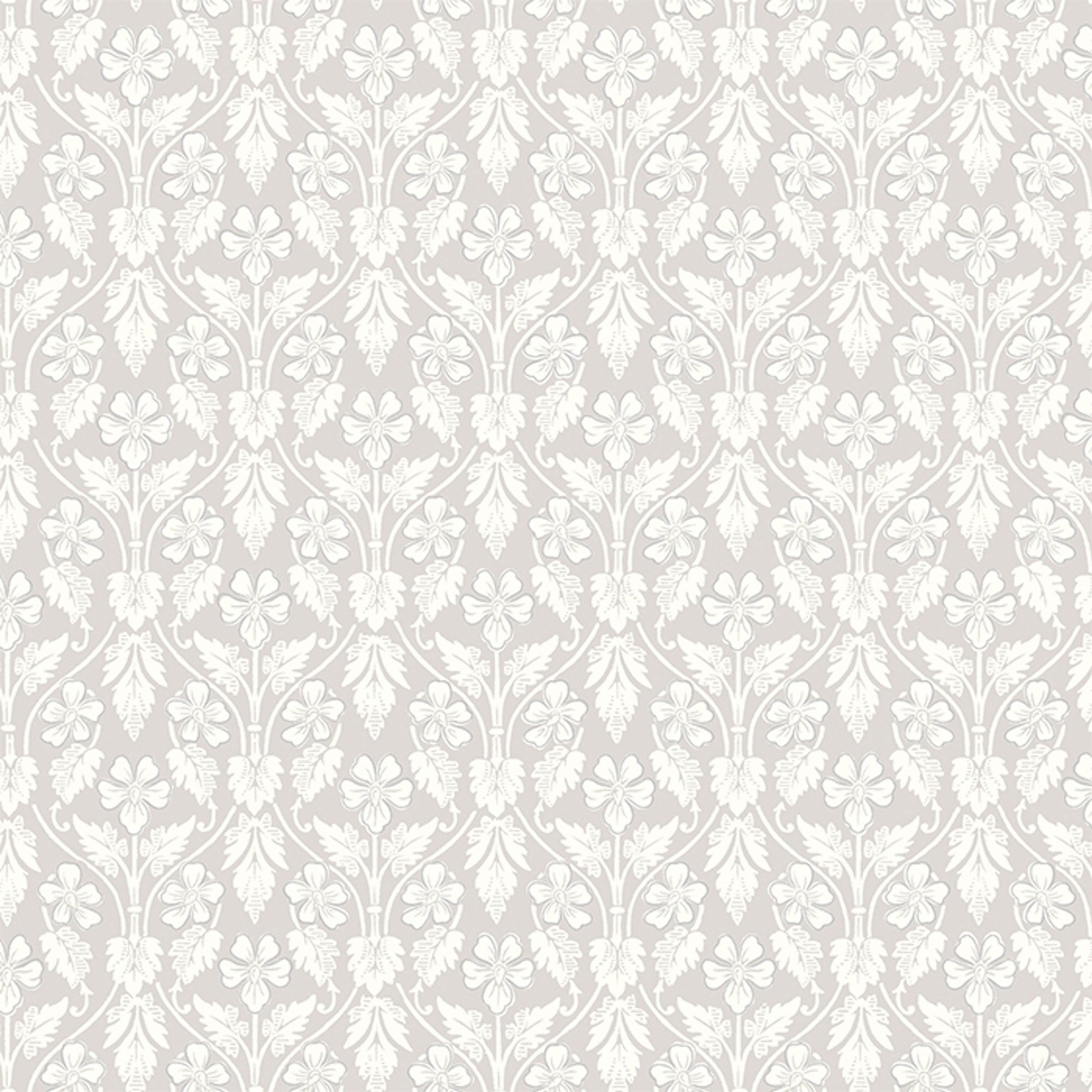 Nora, ljusgrå botten tapet från Boråstapeter med blommigt mönster i grå. Från kollektionen anno. Nonwoven-material med förskjuten passning. Country, city-stil. Passar i sovrum och matsal.