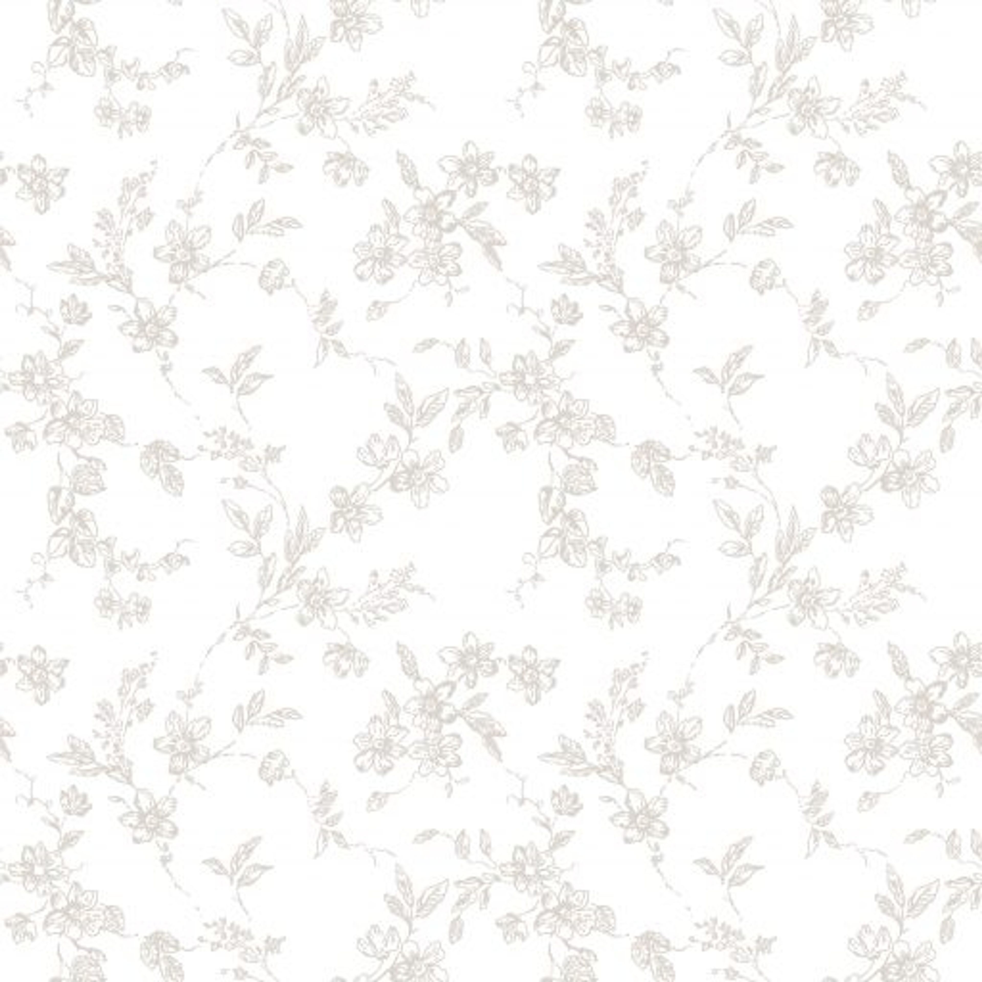 Bella, Beige tapet från duro med blommigt mönster i vit. Från kollektionen Spira. Nonwoven-material med rak passning. Country-stil.