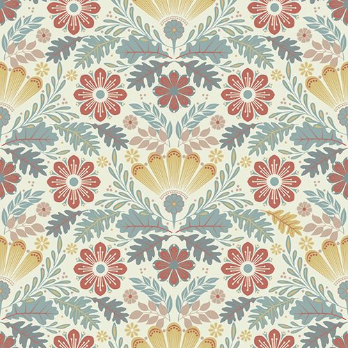 Sunnanö Klockrike, beige tapet med blommigt mönster i beige. Från kollektionen Sunnanö. Nonwoven-material med rak passning.