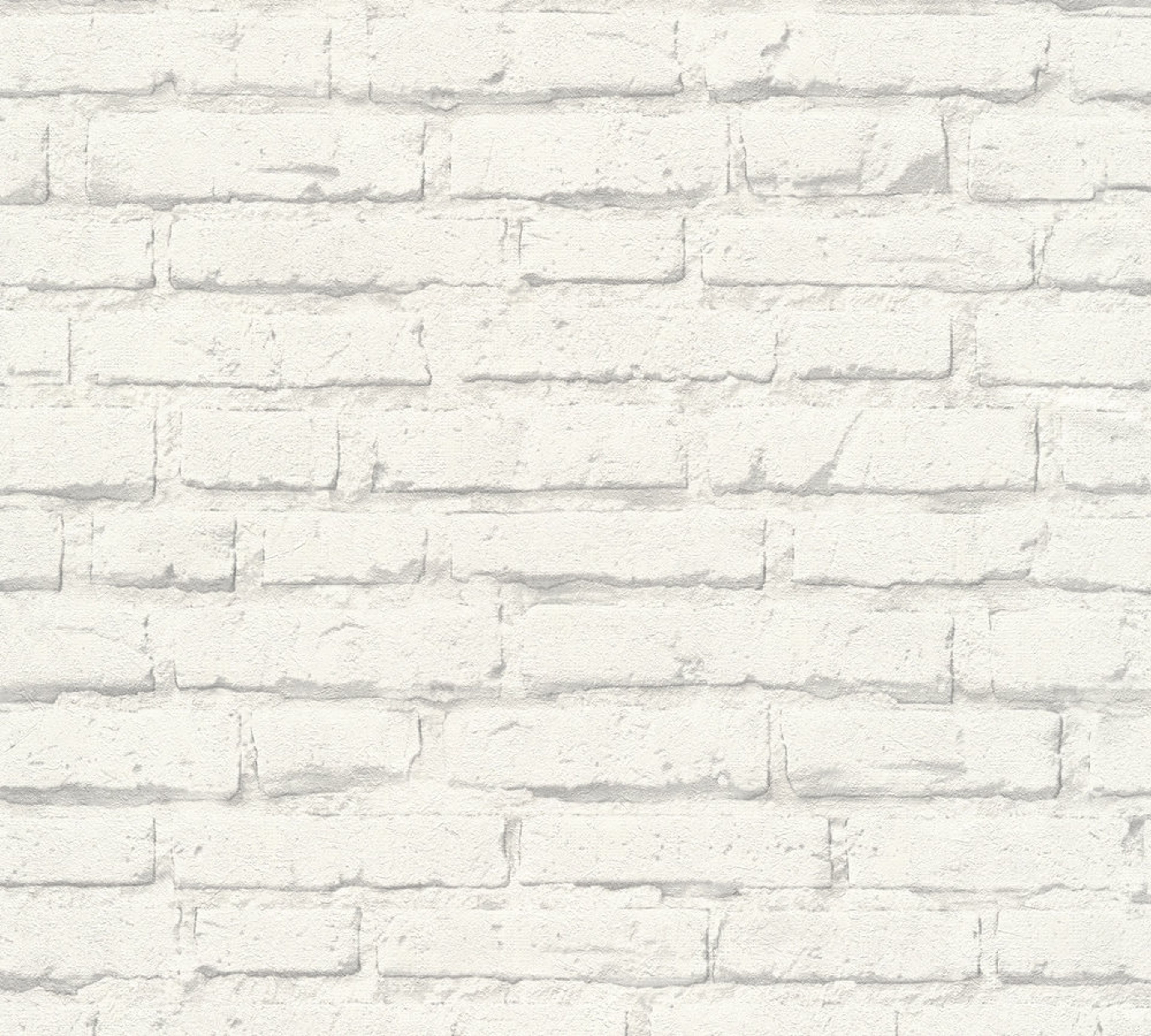 white stone, strukturtapet i vit tapet med tegelsten mönster i vit. Från kollektionen best of wood n stone 2. Nonwoven-material med förskjuten passning. Passar i vardagsrum och matsal.