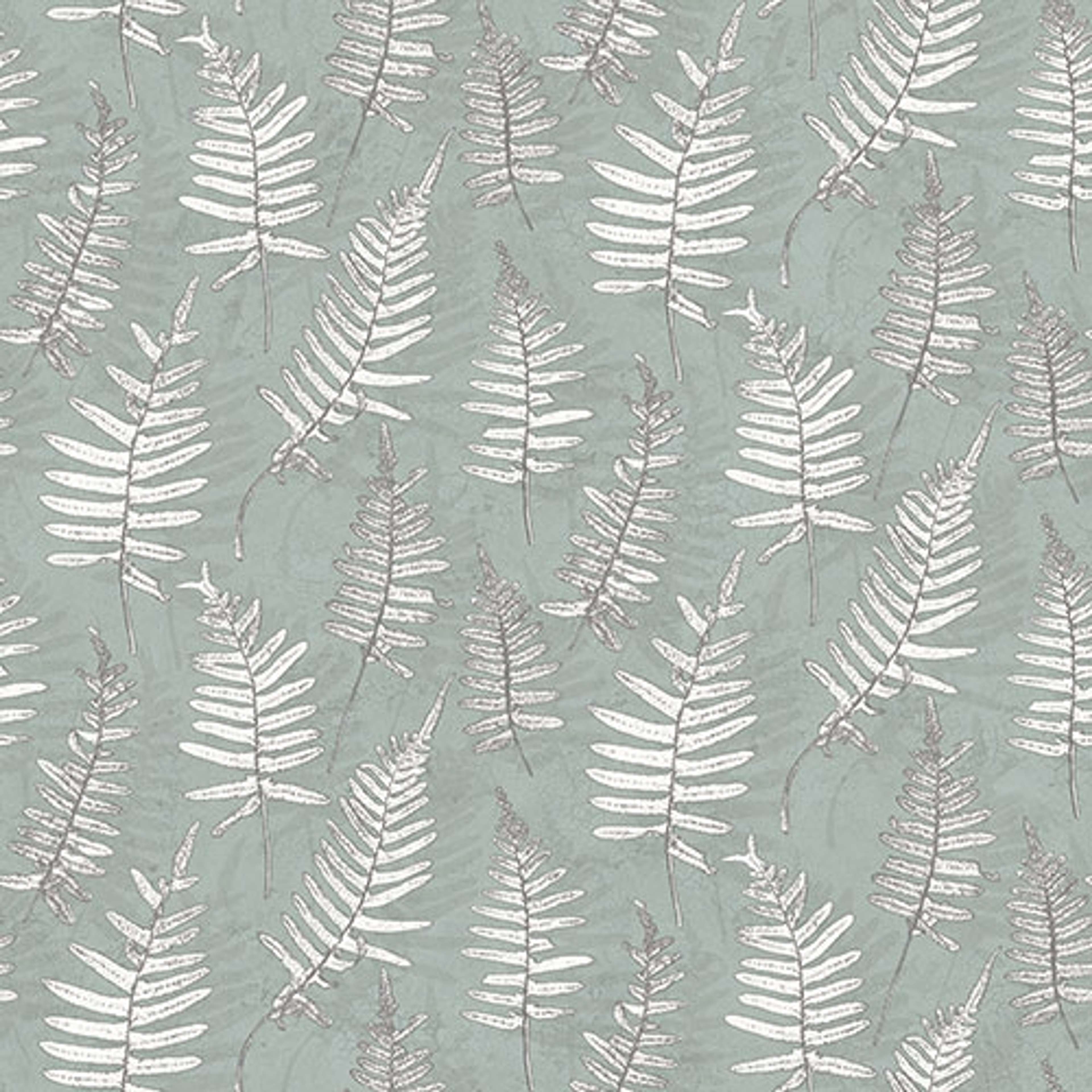 Stensöta tapet med botaniskt mönster i grön. Från kollektionen skogsgläntan. Nonwoven-material med rak passning. Passar i vardagsrum, sovrum och matsal.