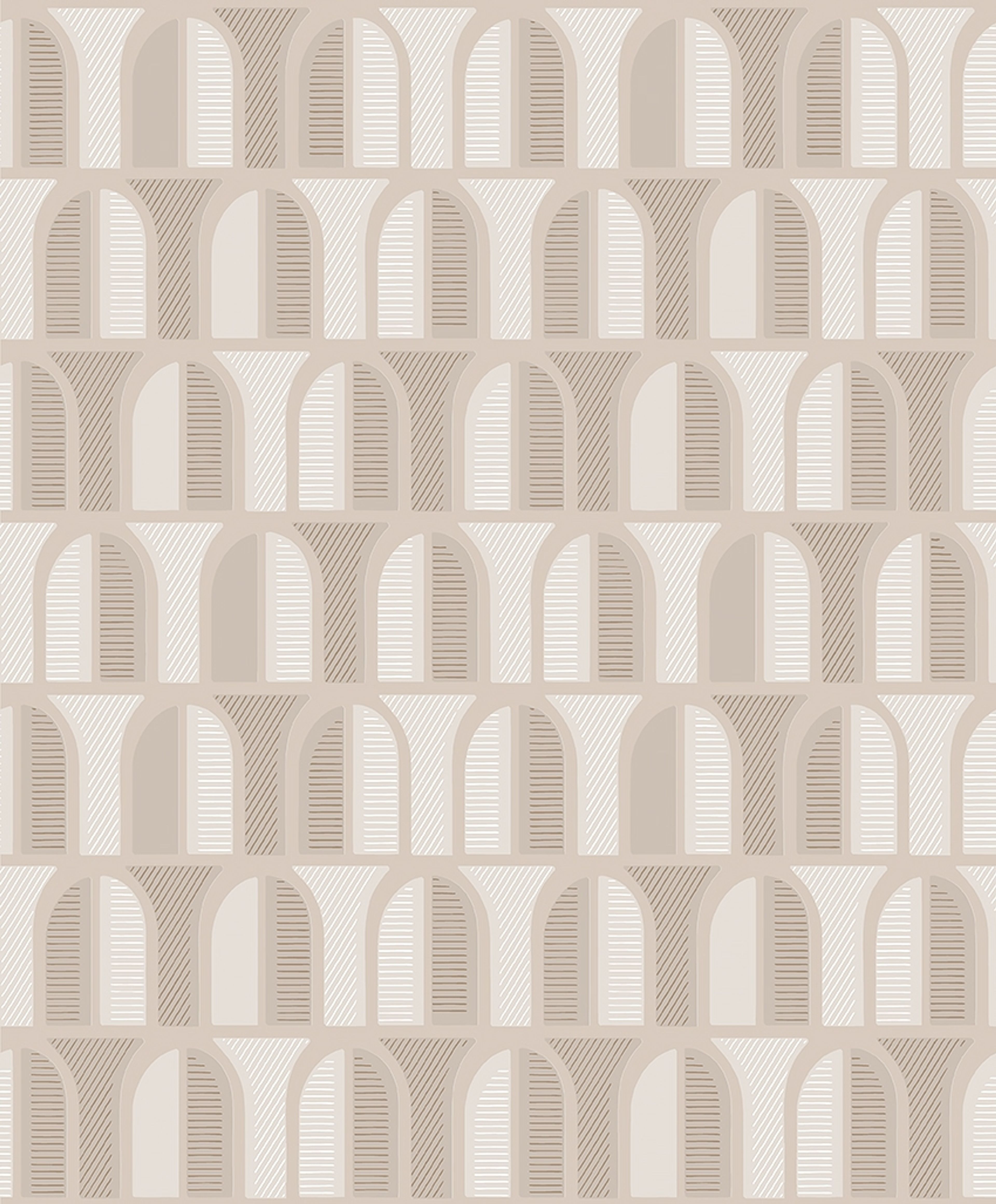 Venice, tapet tapet med grafiskt mönster i beige. Från kollektionen Graphics. Nonwoven-material med rak passning. Passar i vardagsrum och hall.