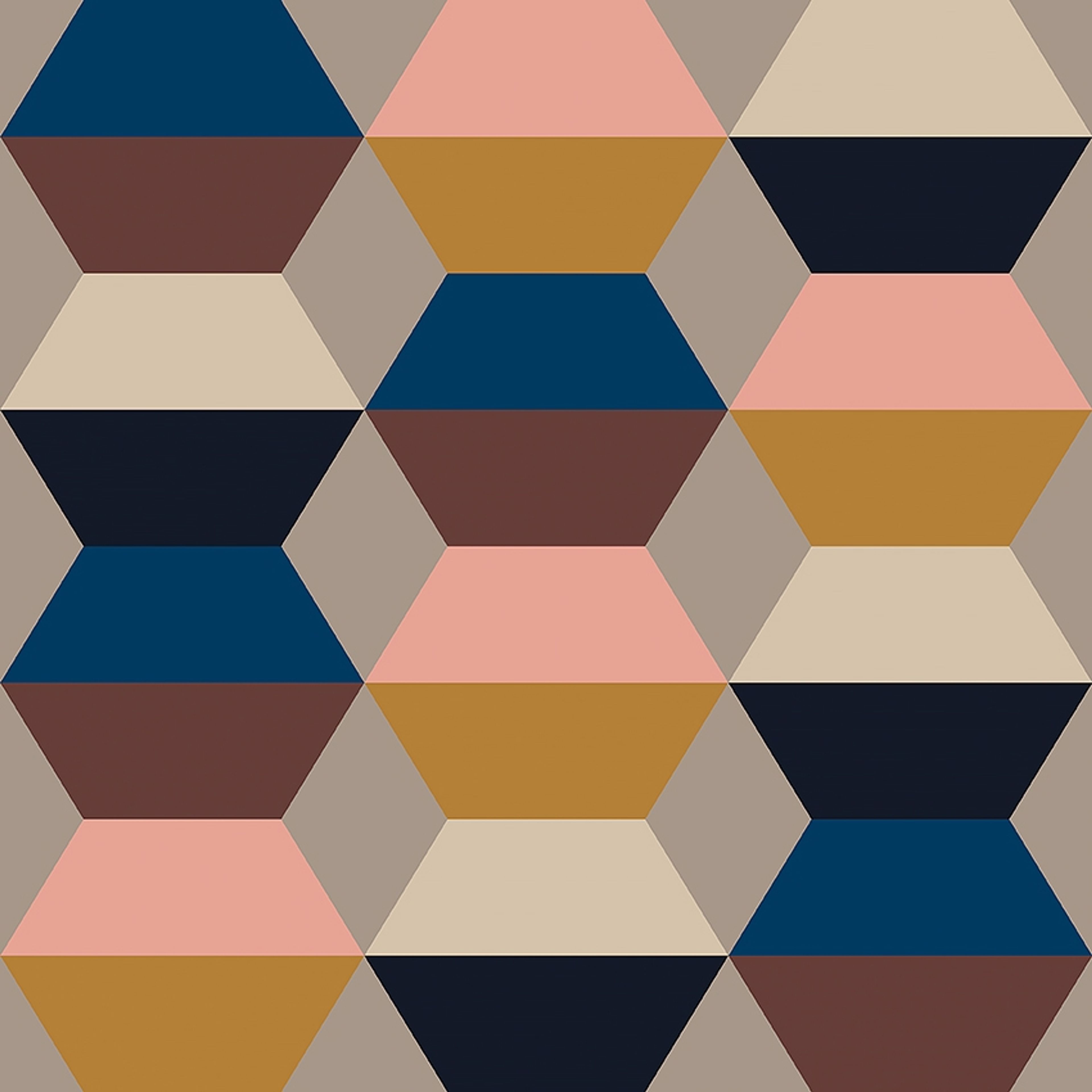 Prisma beige, tapet tapet med grafiskt mönster i beige. Från kollektionen Graphics. Nonwoven-material med rak passning. Passar i hall och arbetsrum.