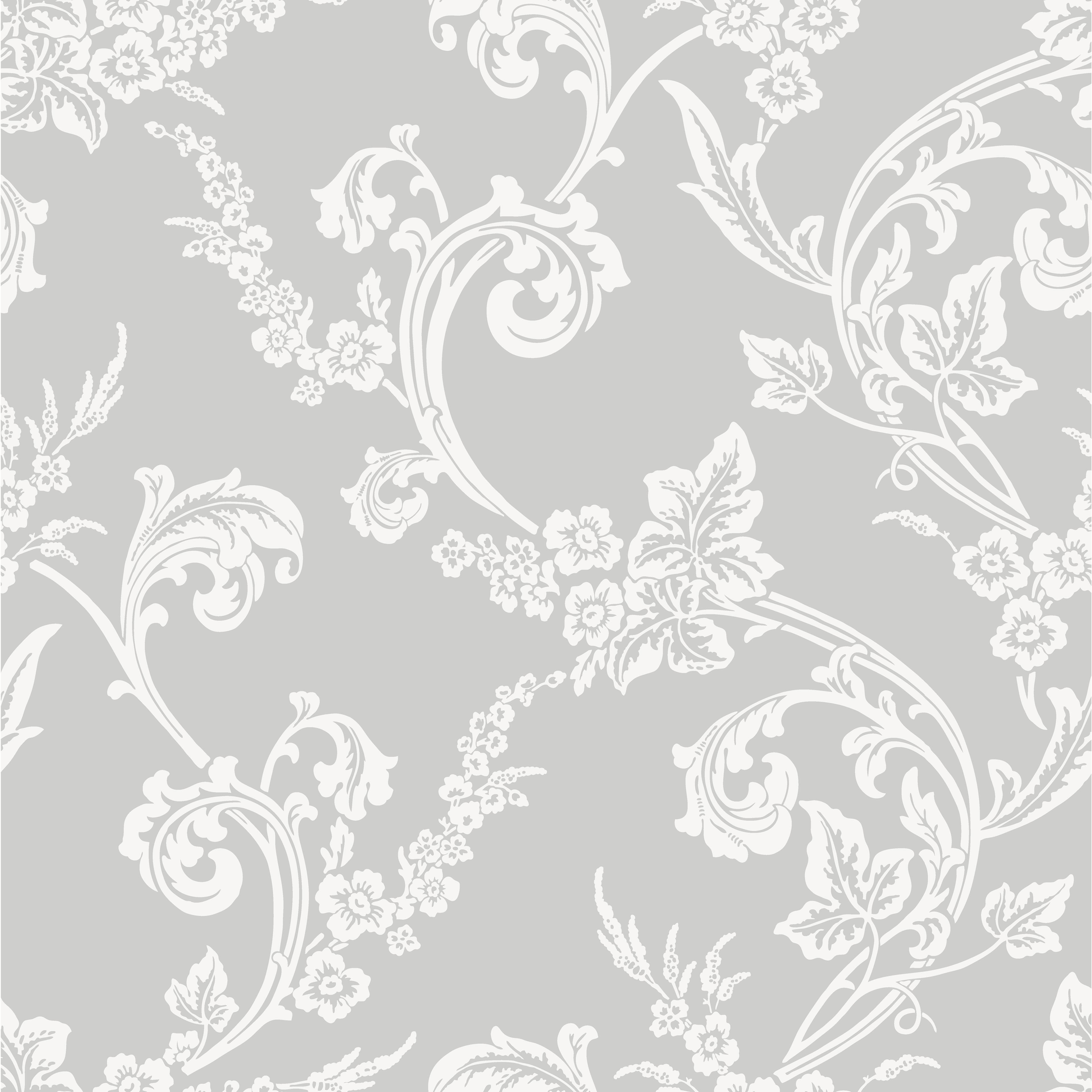 Johannelund, grå tapet från duro med geometriskt, blommigt mönster i grå. Från kollektionen Duro 1900. Nonwoven-material med rak mönsterpassning. Country, city-stil.