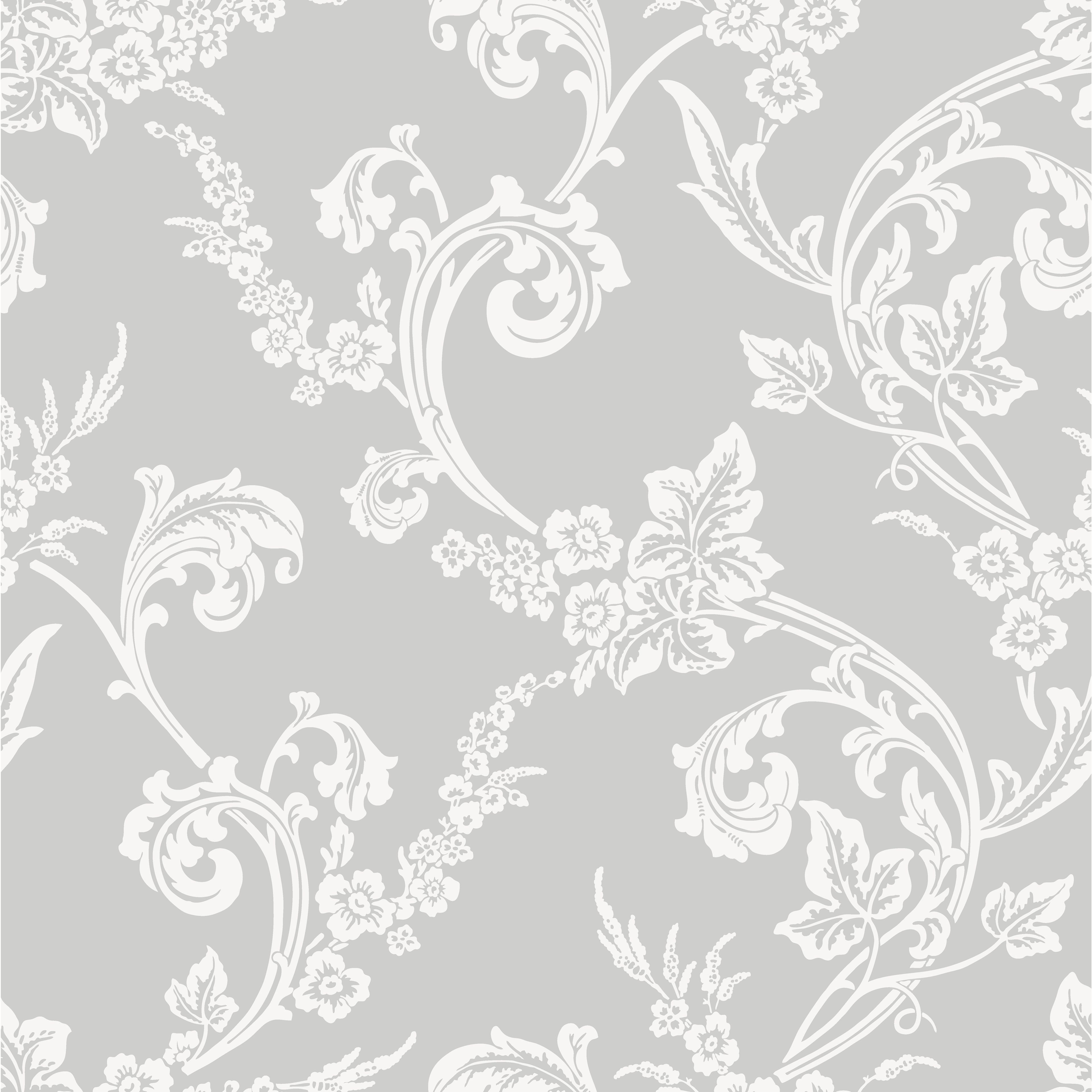 Johannelund, grå tapet från duro med geometriskt, blommigt mönster i grå. Från kollektionen Duro 1900. Nonwoven-material med rak mönsterpassning. Country, city-stil.