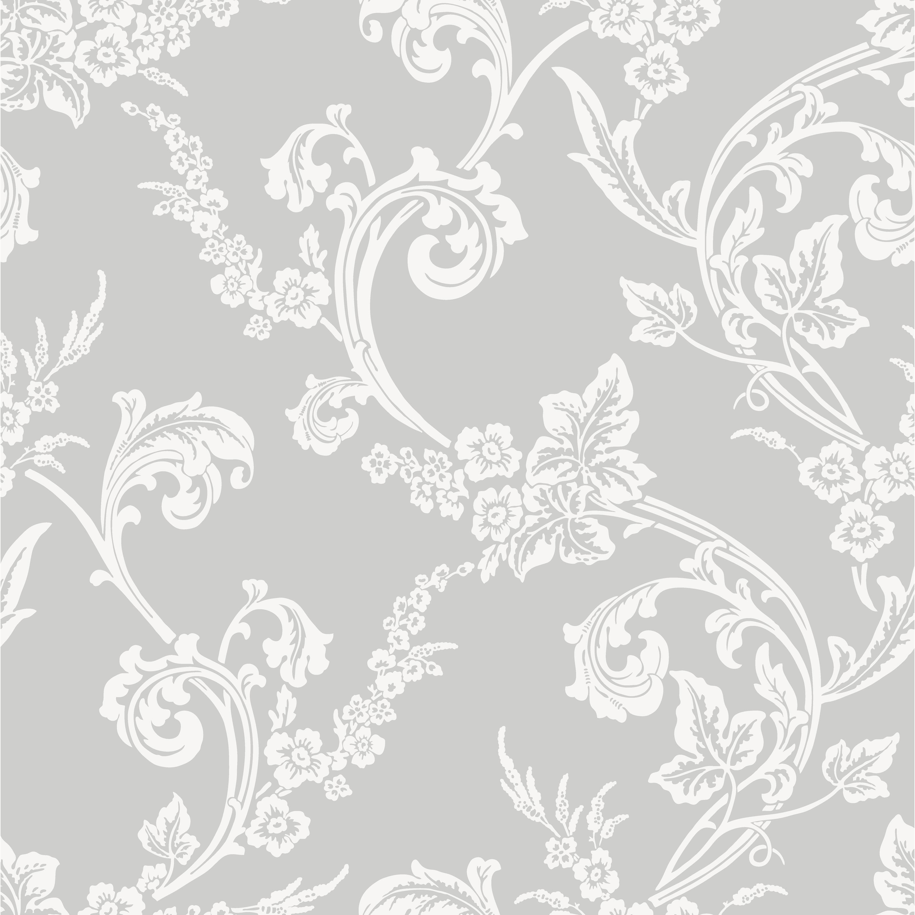 Johannelund, grå tapet från duro med geometriskt, blommigt mönster i grå. Från kollektionen Duro 1900. Nonwoven-material med rak mönsterpassning. Country, city-stil.