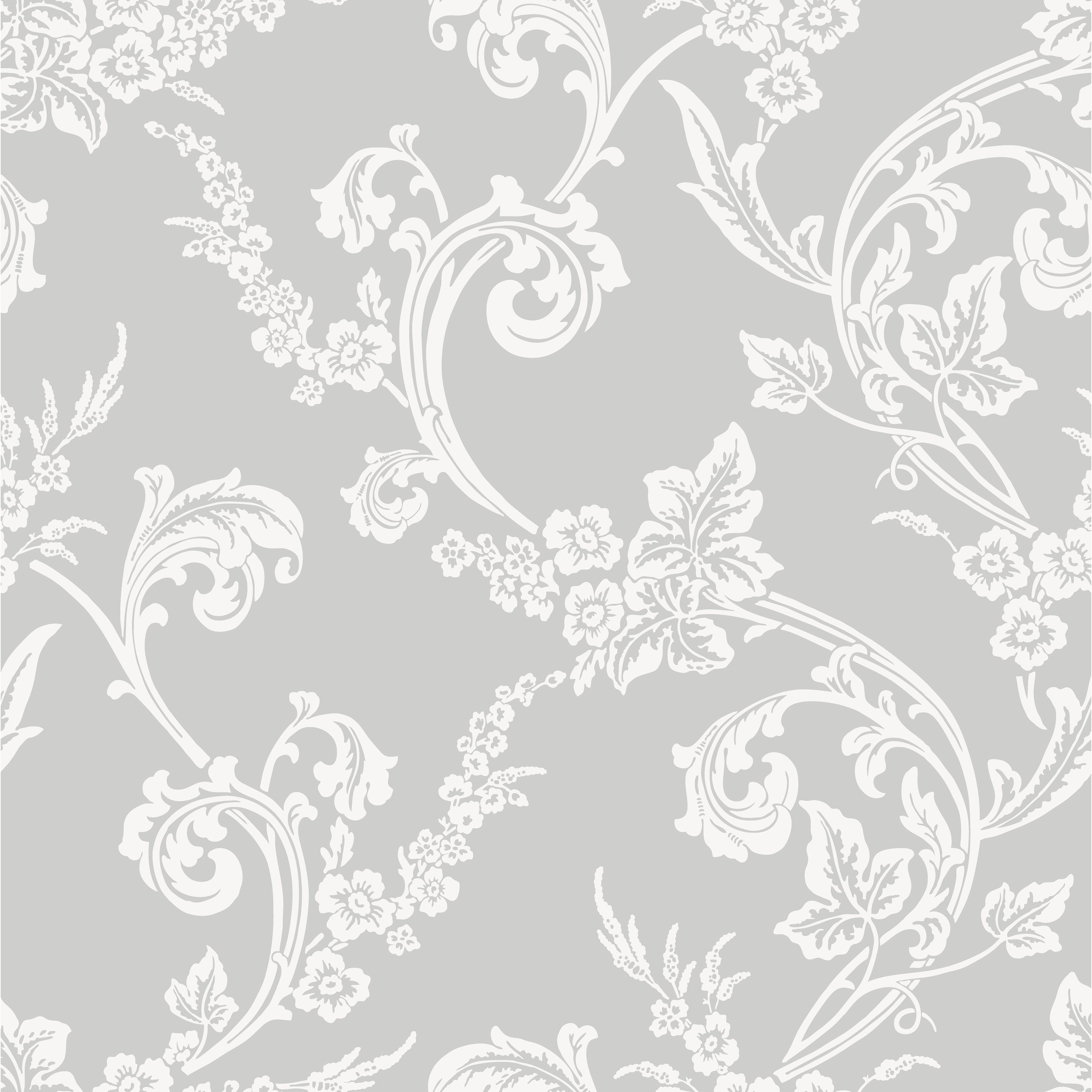 Johannelund, grå tapet från duro med geometriskt, blommigt mönster i grå. Från kollektionen Duro 1900. Nonwoven-material med rak mönsterpassning. Country, city-stil.