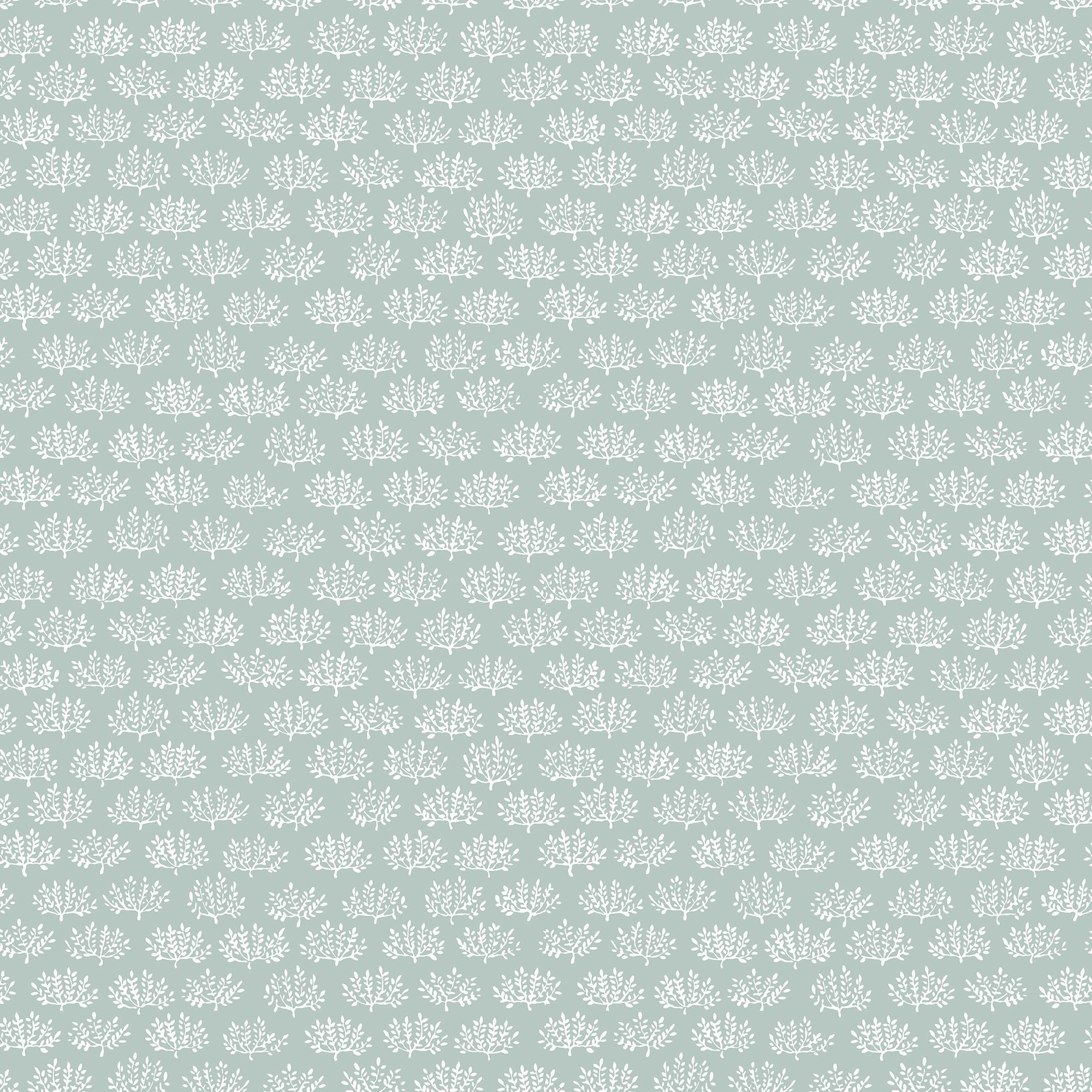 Majken blå tapet med botaniskt mönster i blå. Från kollektionen Gammalsvenska klassiker 1850–1950. Nonwoven-material med rak passning.