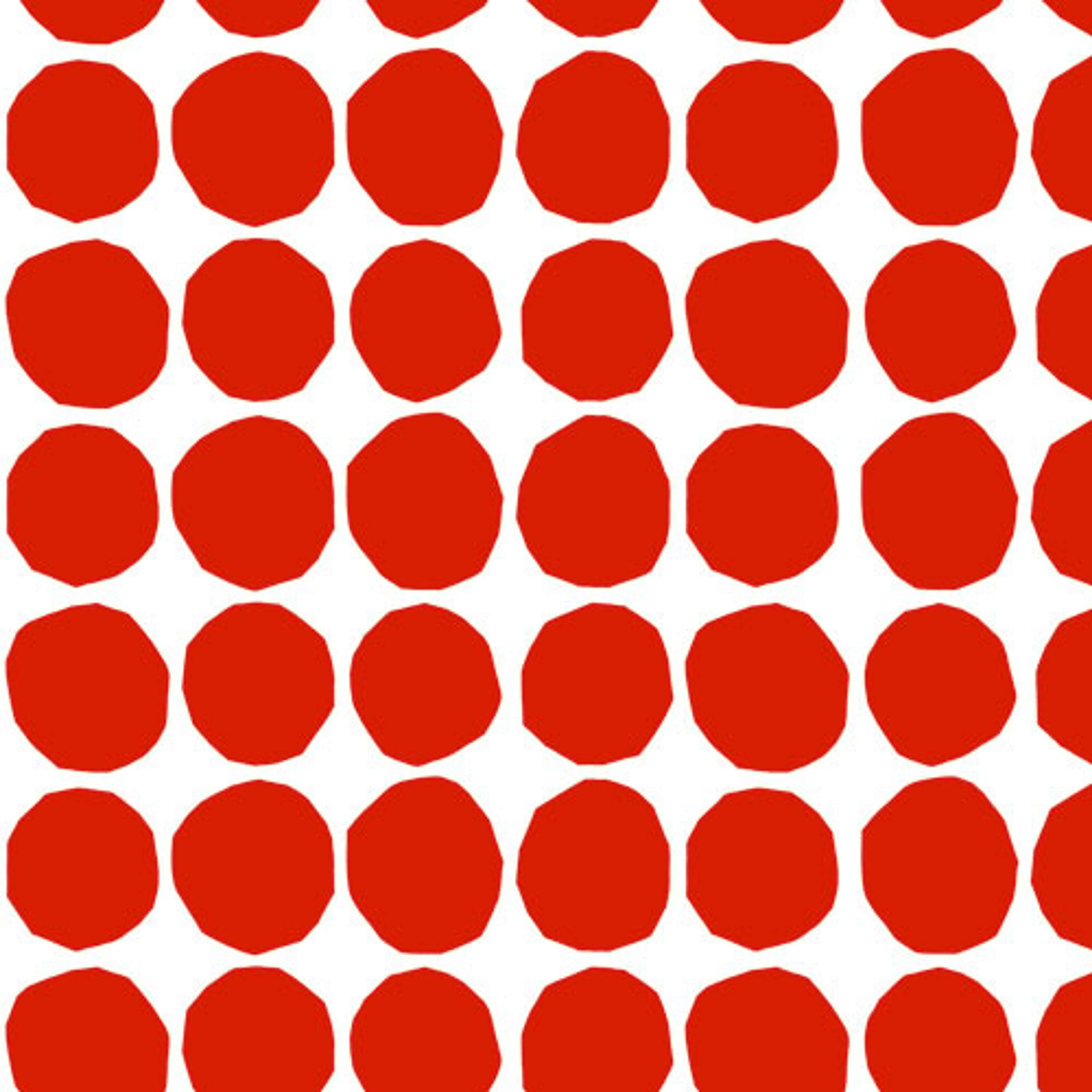 Marimekko Pienet Kivet, vit och röd tapet tapet från Midbec med prickigt mönster i vit. Från kollektionen Marimekko 5. Nonwoven-material med rak passning.