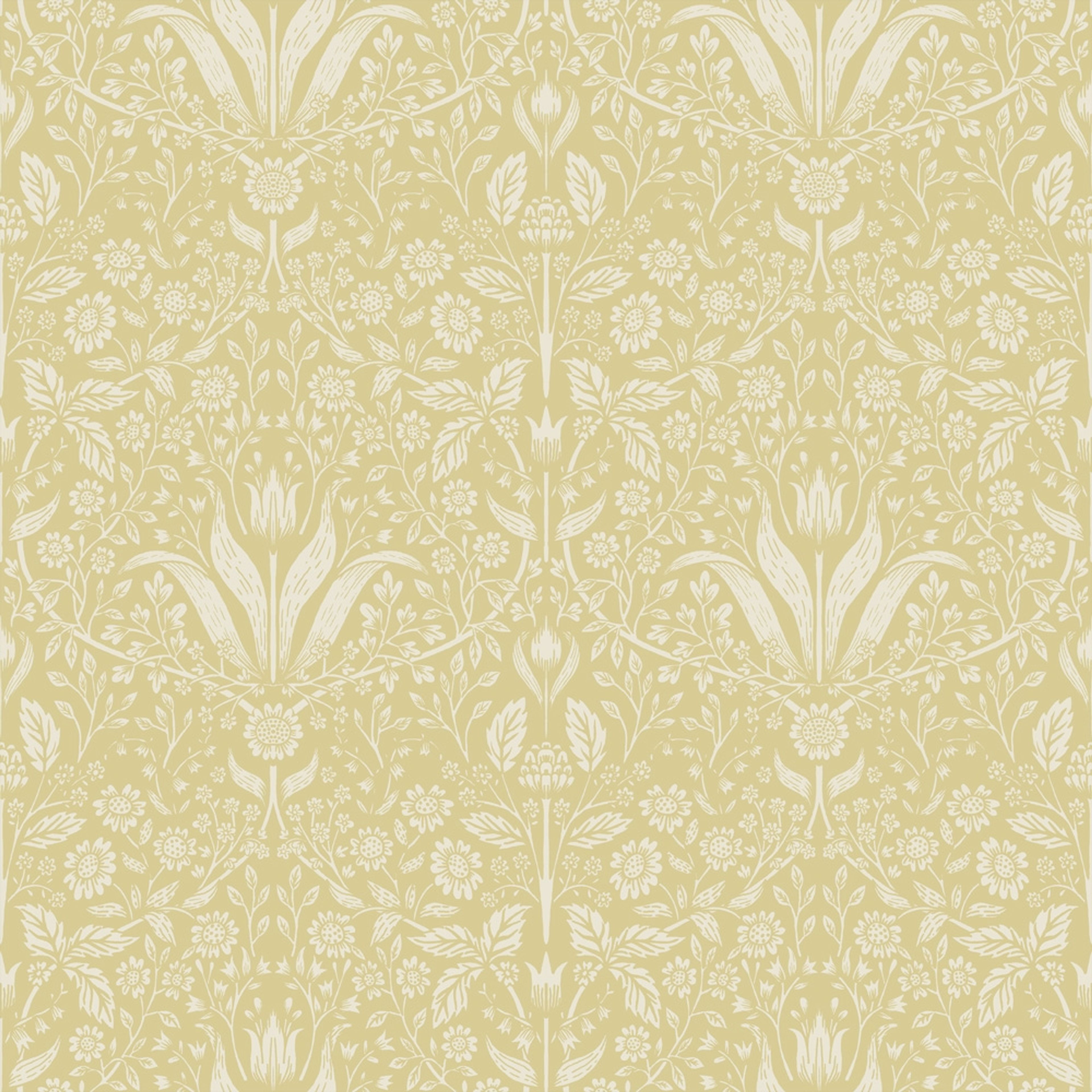 Mary tapet med blommigt mönster i beige. Från kollektionen Fågelsång. Nonwoven-material med rak passning.