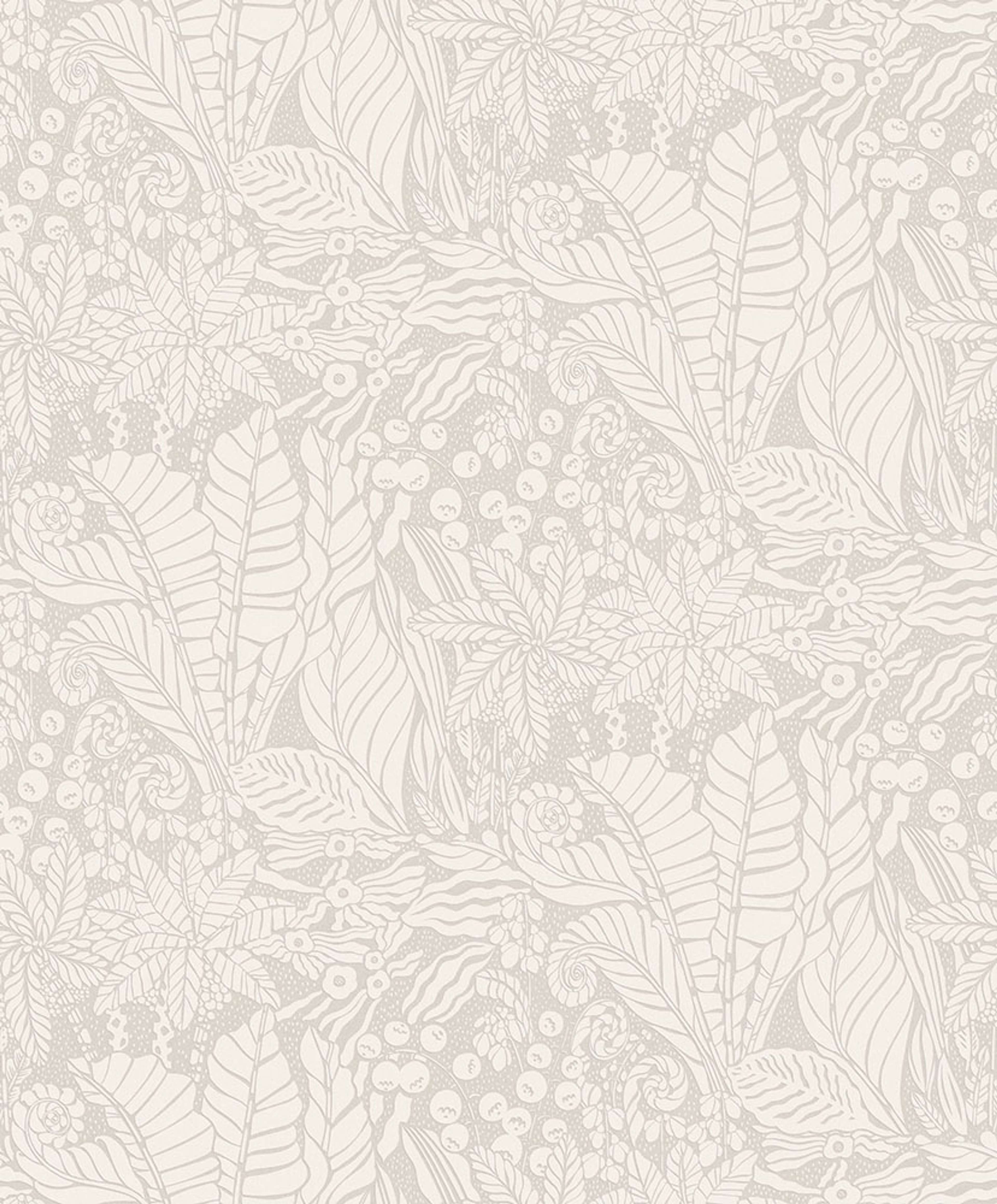 Madita, beige tapet tapet med stormönstrat, botaniskt mönster i beige. Från kollektionen Aquila. Nonwoven-material med förskjuten passning.