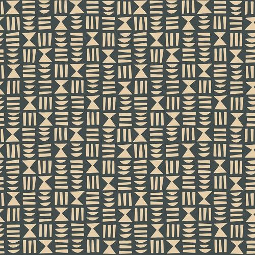 Heiroglyph Flux tapet från Midbec med grafiskt, retro mönster i blå. Från kollektionen Kinfolk. Nonwoven-material med rak passning.