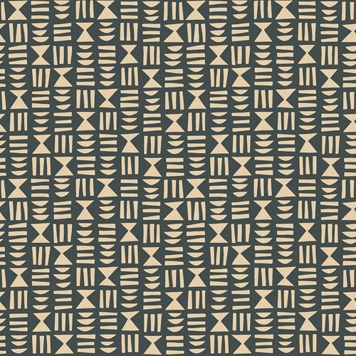 Heiroglyph Flux tapet från Midbec med grafiskt, retro mönster i blå. Från kollektionen Kinfolk. Nonwoven-material med rak passning.