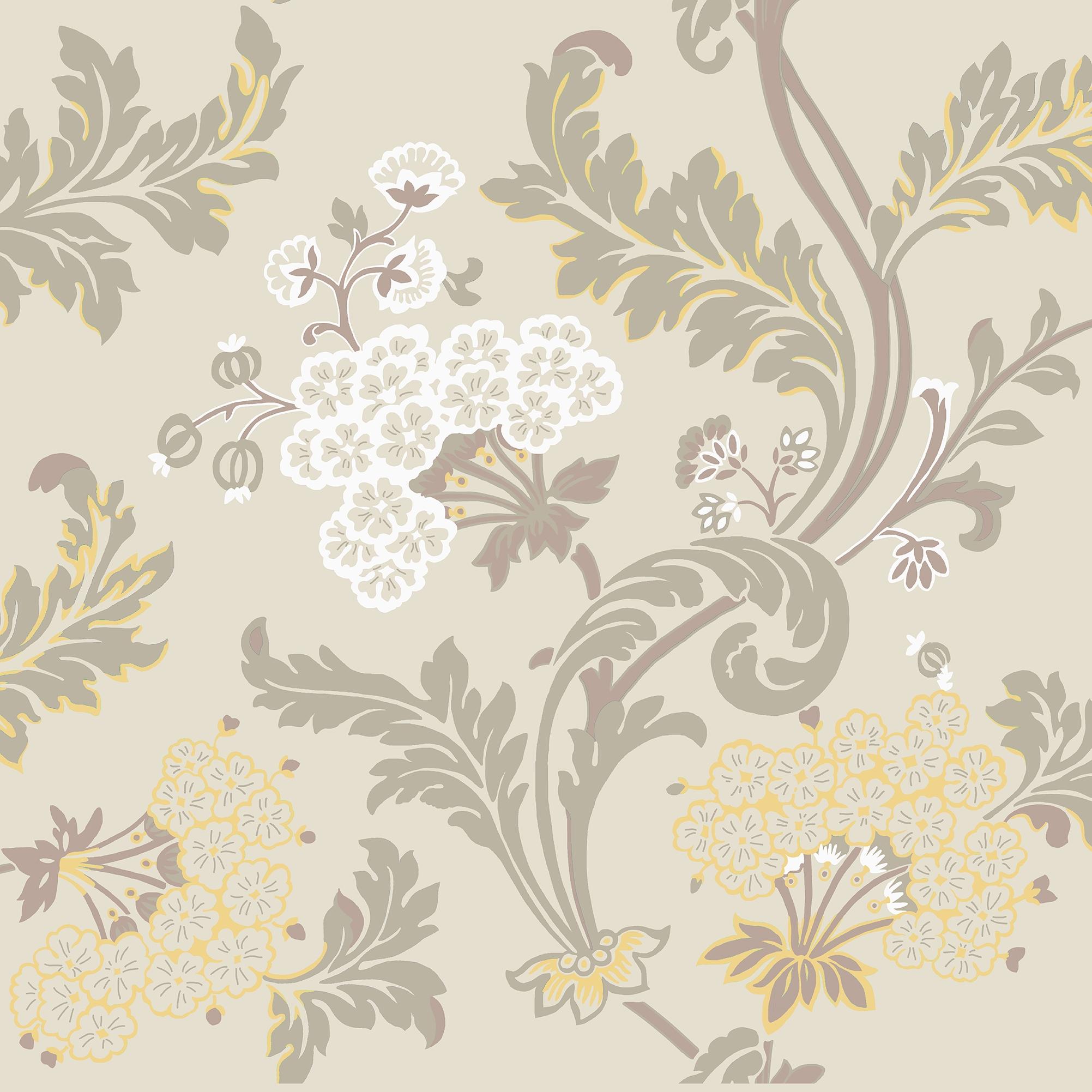 Lydias gård, Beige tapet från duro med botaniskt mönster i beige. Från kollektionen Gammalsvenska QuickUp. Nonwoven-material med förskjuten passning. City-stil.