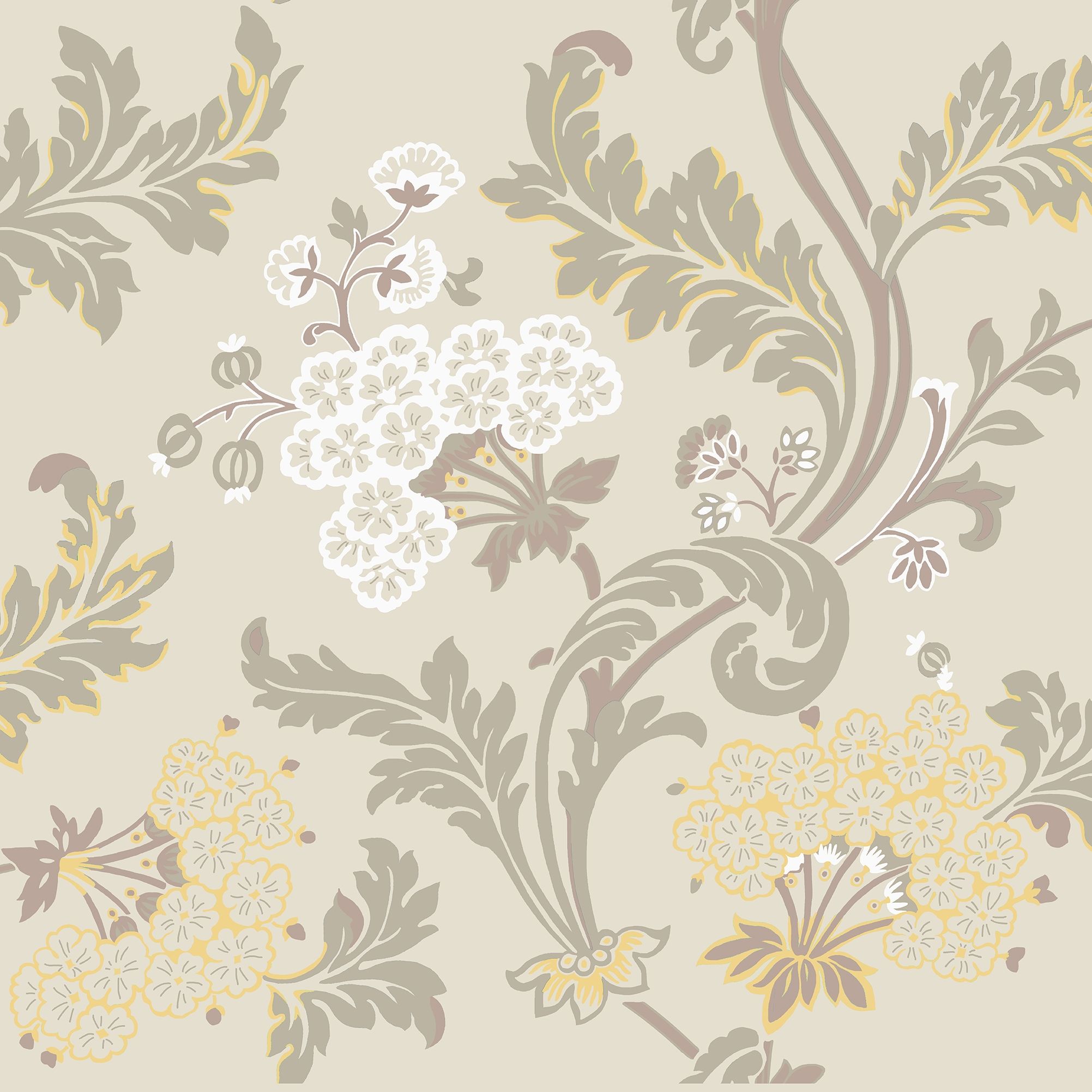 Lydias gård, Beige tapet från duro med botaniskt mönster i beige. Från kollektionen Gammalsvenska QuickUp. Nonwoven-material med förskjuten passning. City-stil.