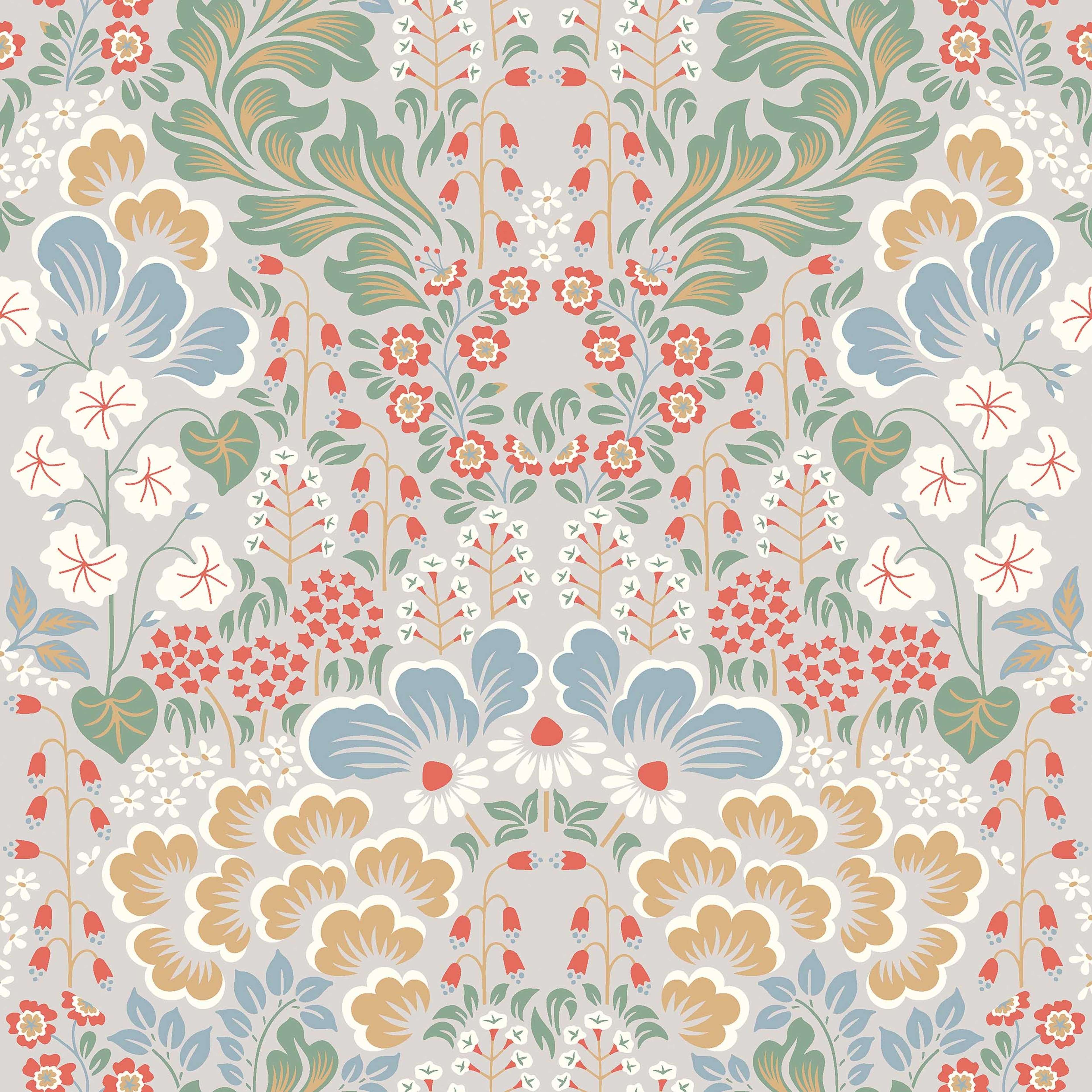 Hanna Werning Blomstervall grå, tapet tapet med blommigt mönster i grå. Från kollektionen swedish designers. Nonwoven-material med rak passning.