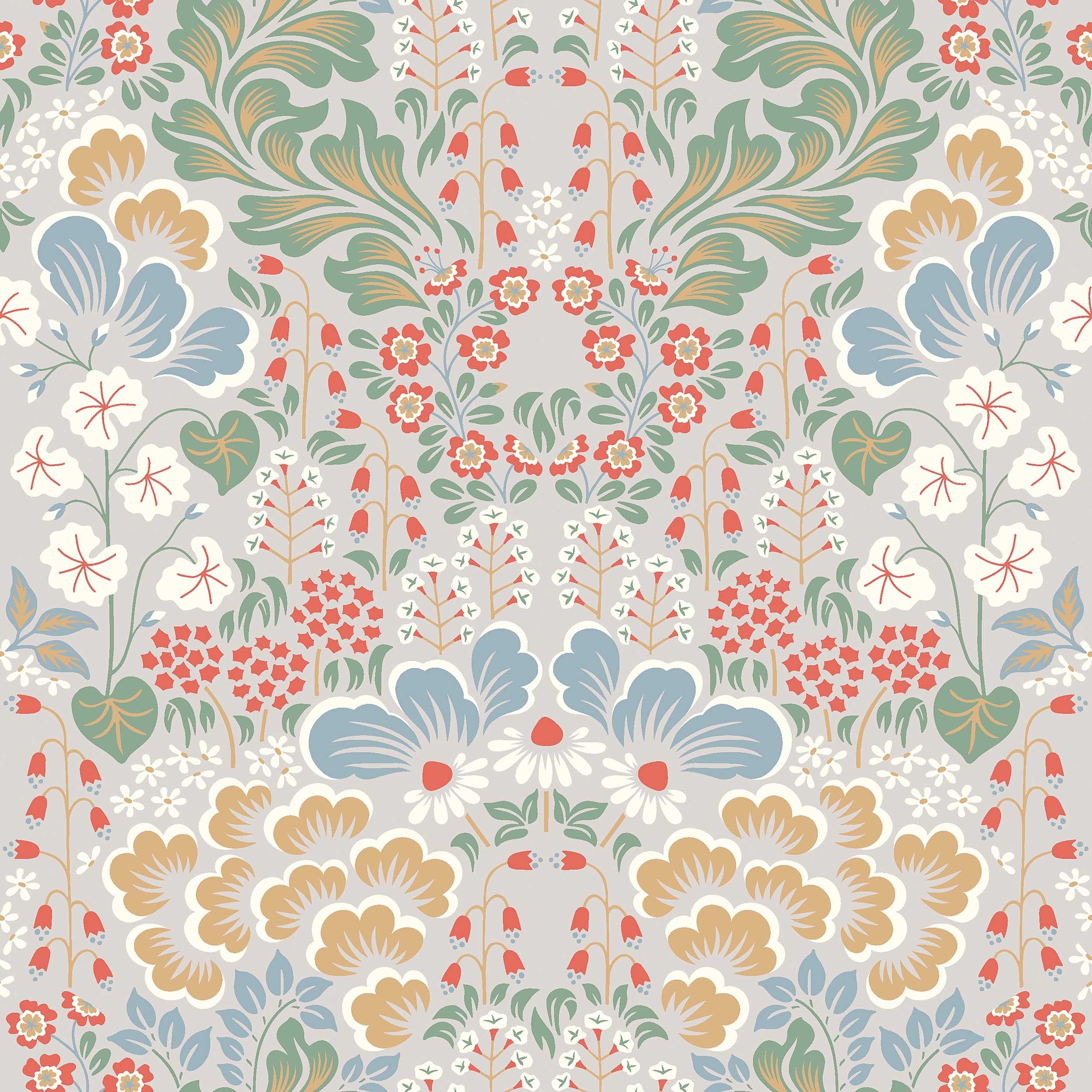 Hanna Werning Blomstervall grå, tapet tapet med blommigt mönster i grå. Från kollektionen swedish designers. Nonwoven-material med rak passning.