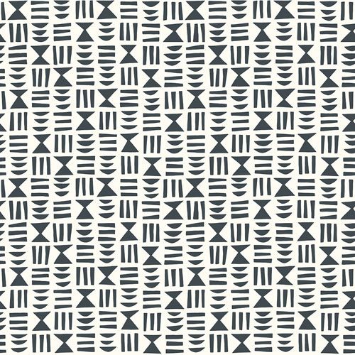 Heiroglyph Lead tapet från Midbec med grafiskt, retro mönster i grå. Från kollektionen Kinfolk. Nonwoven-material med rak passning. Vintage, stram-stil.
