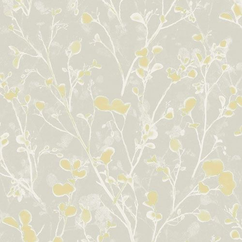 Alder greenery tapet med blommigt mönster i beige. Från kollektionen lotus. Nonwoven-material med förskjuten passning.
