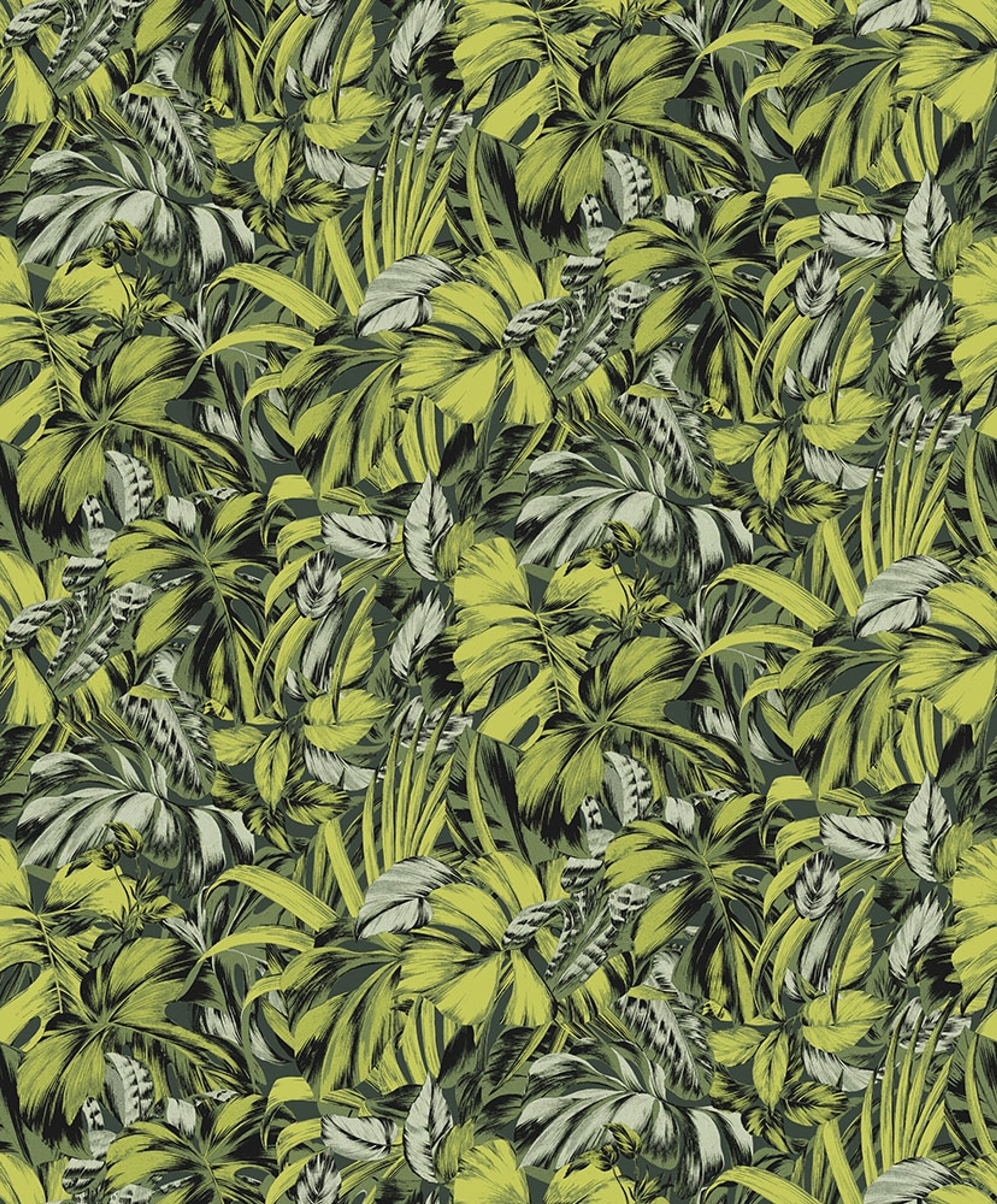 Bonita, grön tapet tapet med botaniskt mönster i grön. Från kollektionen Aquila. Nonwoven-material med förskjuten passning.