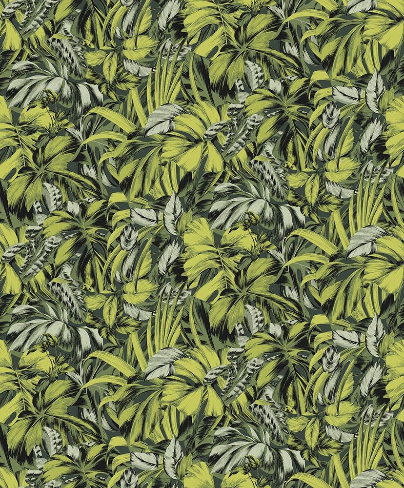 Bonita, grön tapet tapet med botaniskt mönster i grön. Från kollektionen Aquila. Nonwoven-material med förskjuten passning.