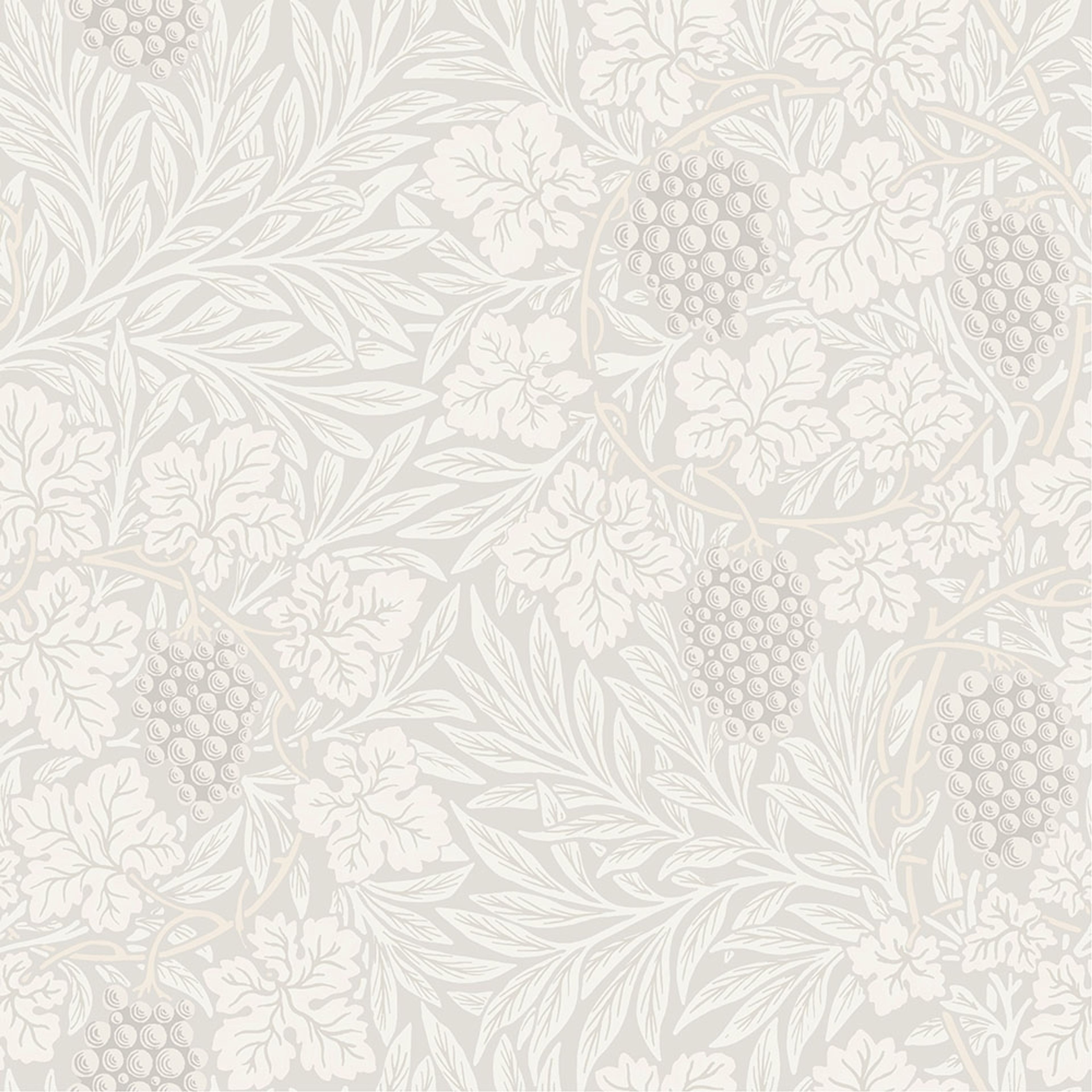 Vine, vit tapet tapet från Midbec med botaniskt, blommigt mönster i vit och beige. Från kollektionen Hidden Treasures vol 1. Nonwoven-material med rak passning.