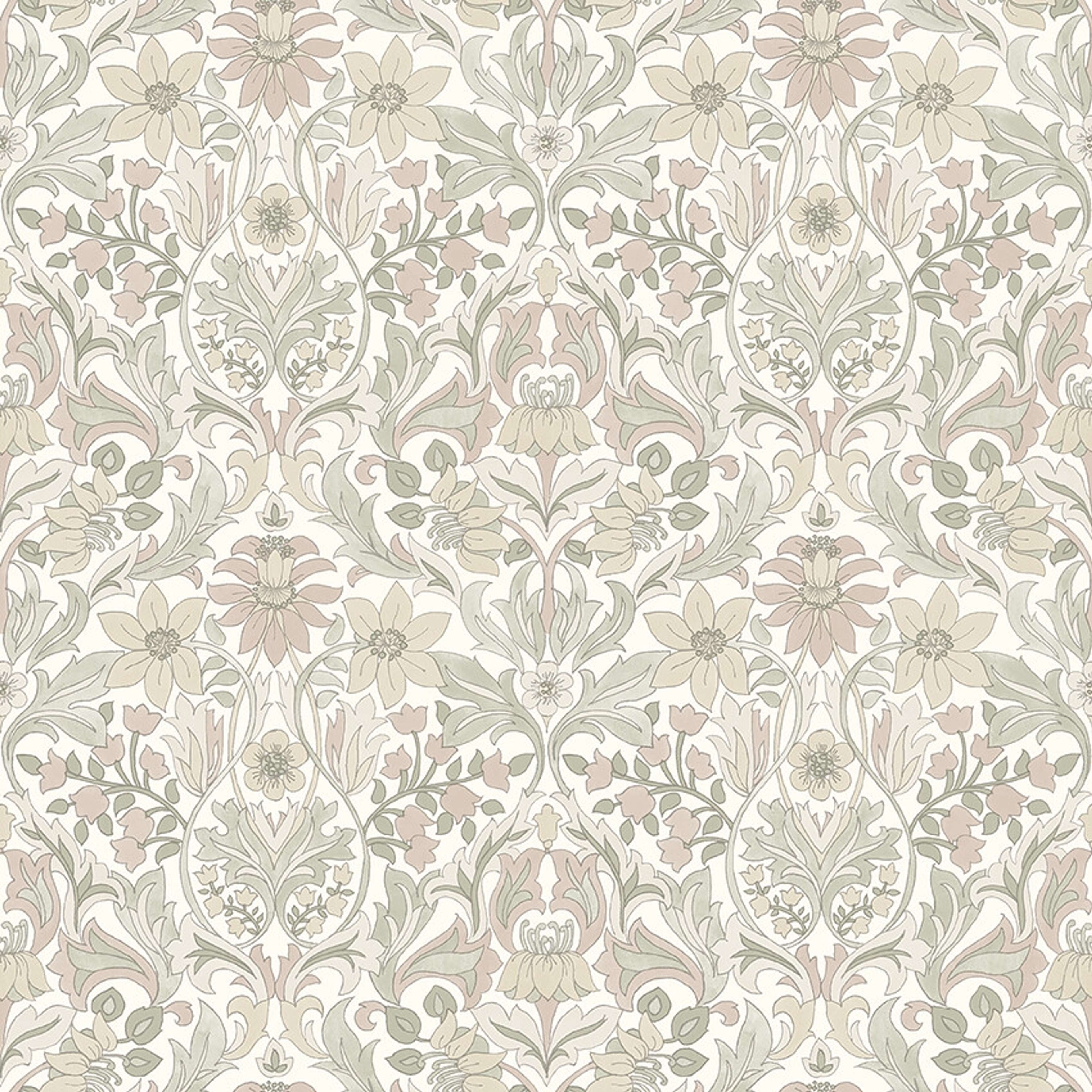Blomsterfröjd tapet med blommigt mönster i beige. Från kollektionen timeless traditions. Nonwoven-material med rak passning.
