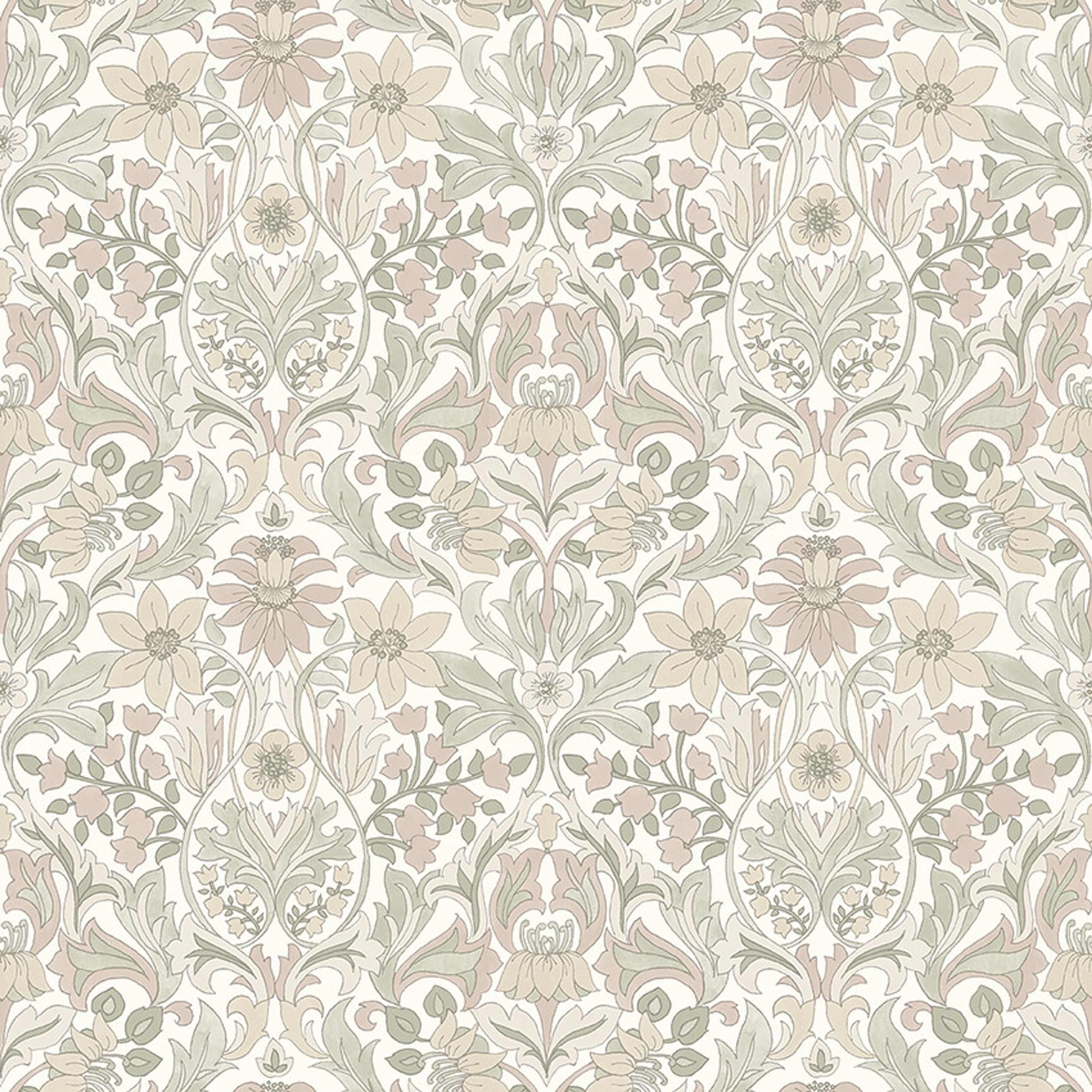 Blomsterfröjd tapet med blommigt mönster i beige. Från kollektionen timeless traditions. Nonwoven-material med rak passning.
