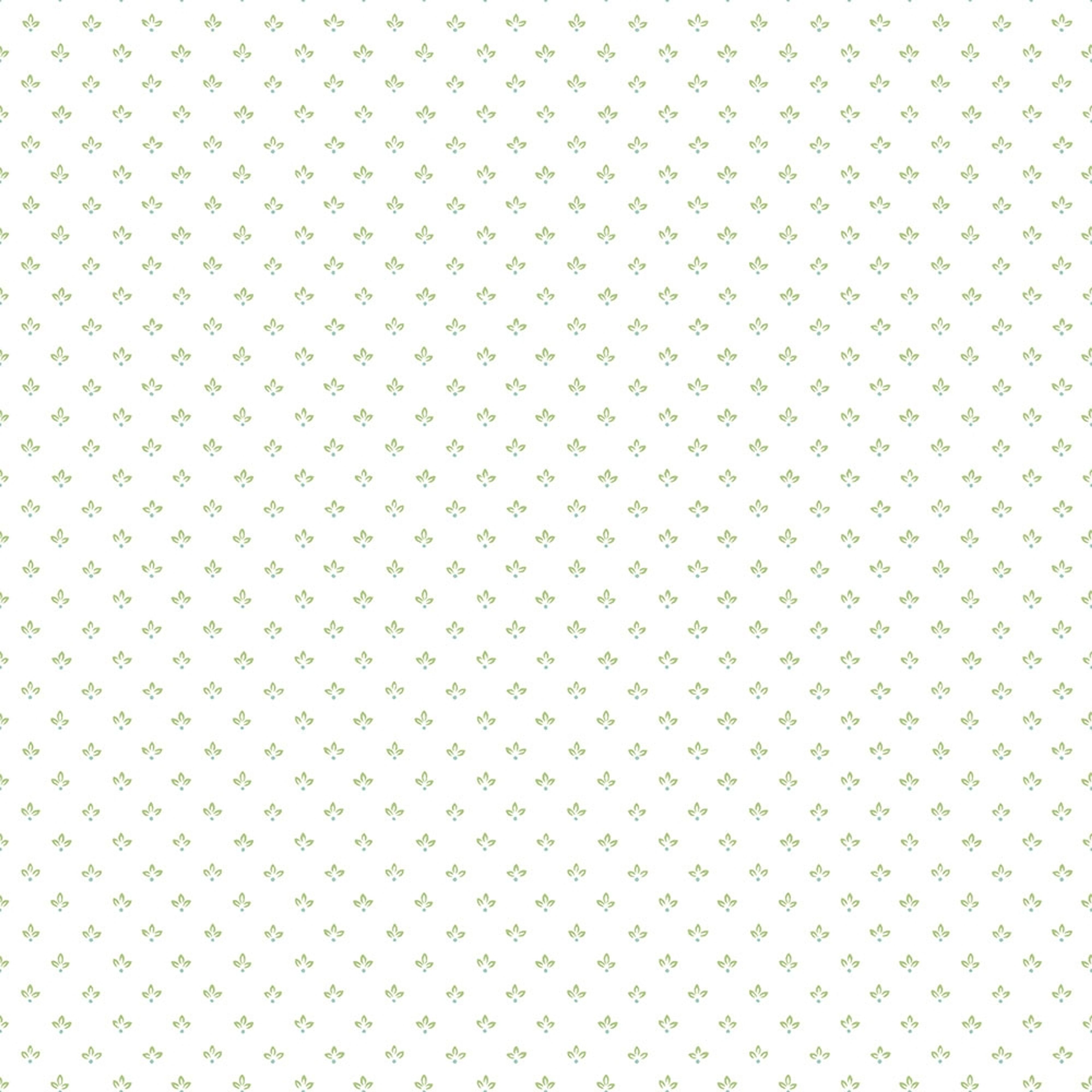 Tri Leaf tapet i vit och grön. Från kollektionen Just Kitchens. Nonwoven-material med rak passning.
