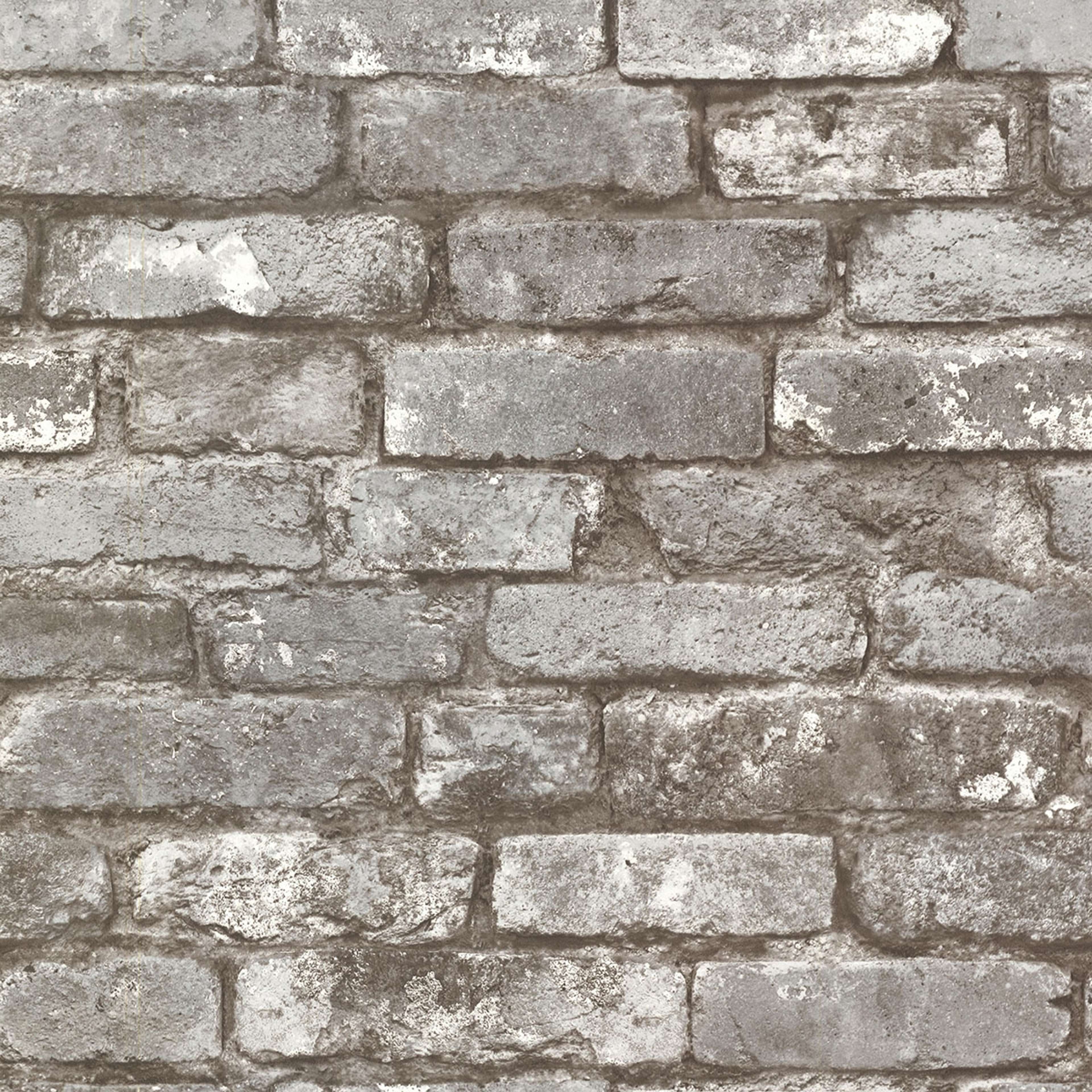 Brickwork tapet i grå tapet med tegelsten mönster i grå. Från kollektionen trilogy. Nonwoven-material med rak passning. Passar i vardagsrum och matsal.
