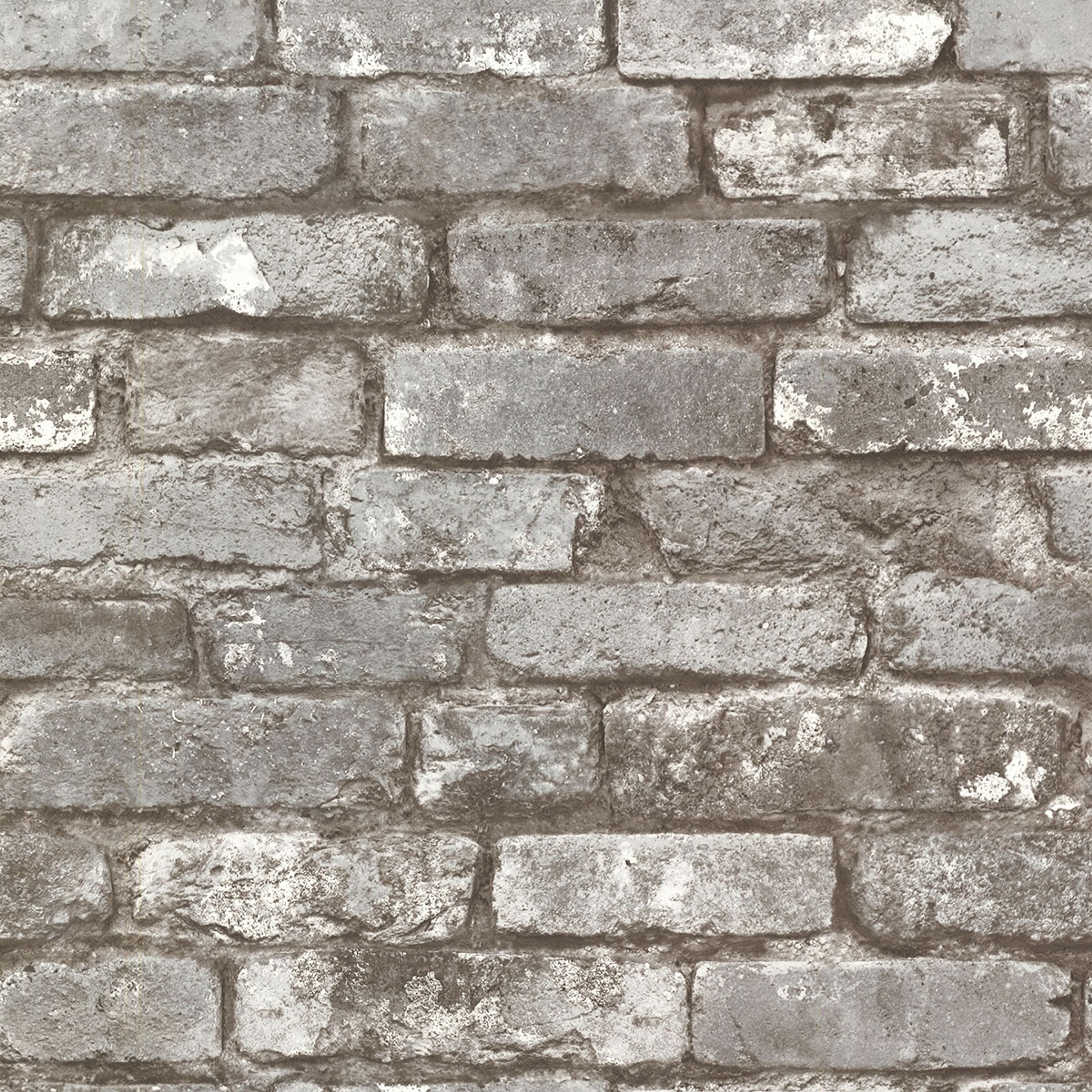 Brickwork tapet i grå tapet med tegelsten mönster i grå. Från kollektionen trilogy. Nonwoven-material med rak passning. Passar i vardagsrum och matsal.