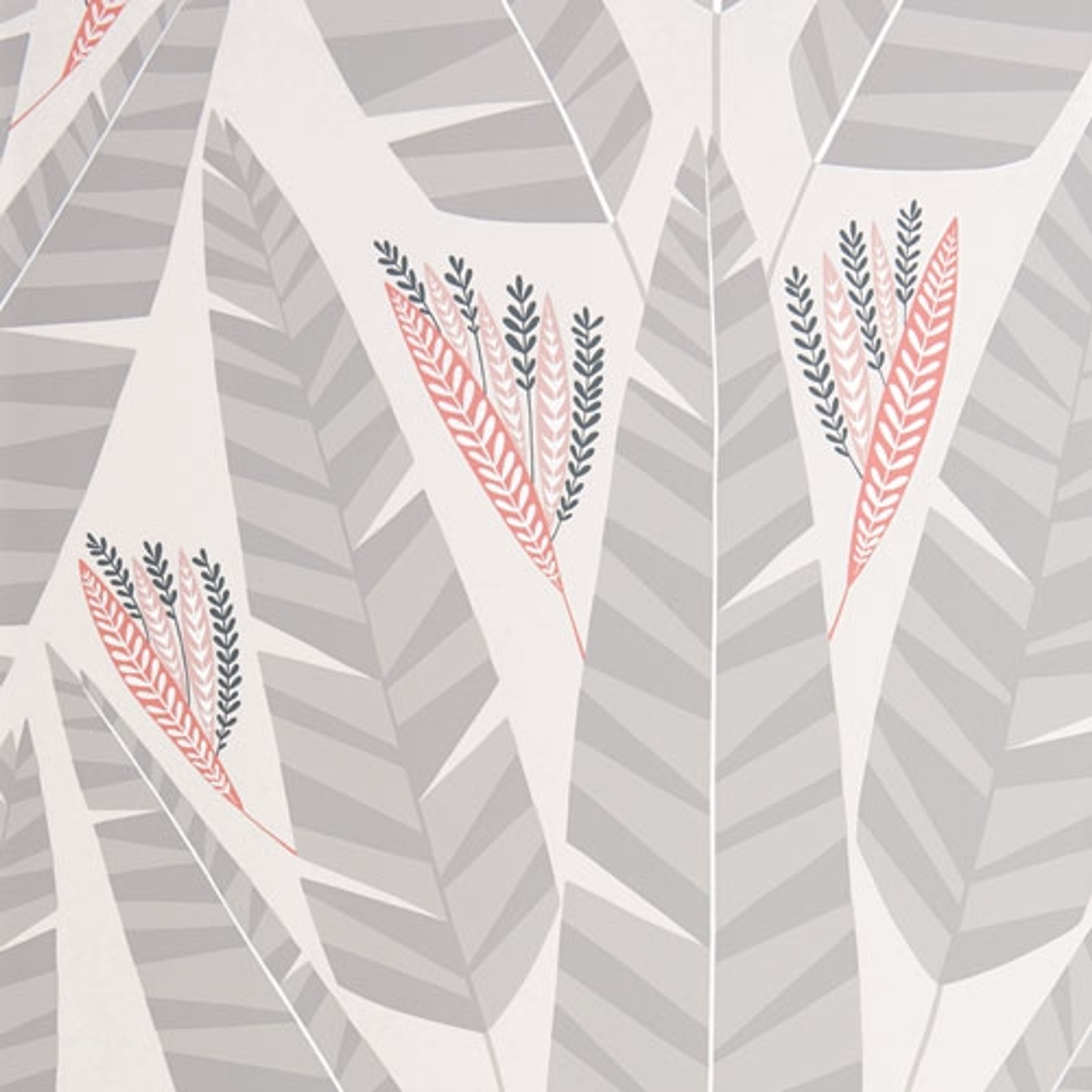 Jungle Plantation tapet från Midbec med botaniskt mönster i grå. Från kollektionen Pioneer. Nonwoven-material med förskjuten passning.
