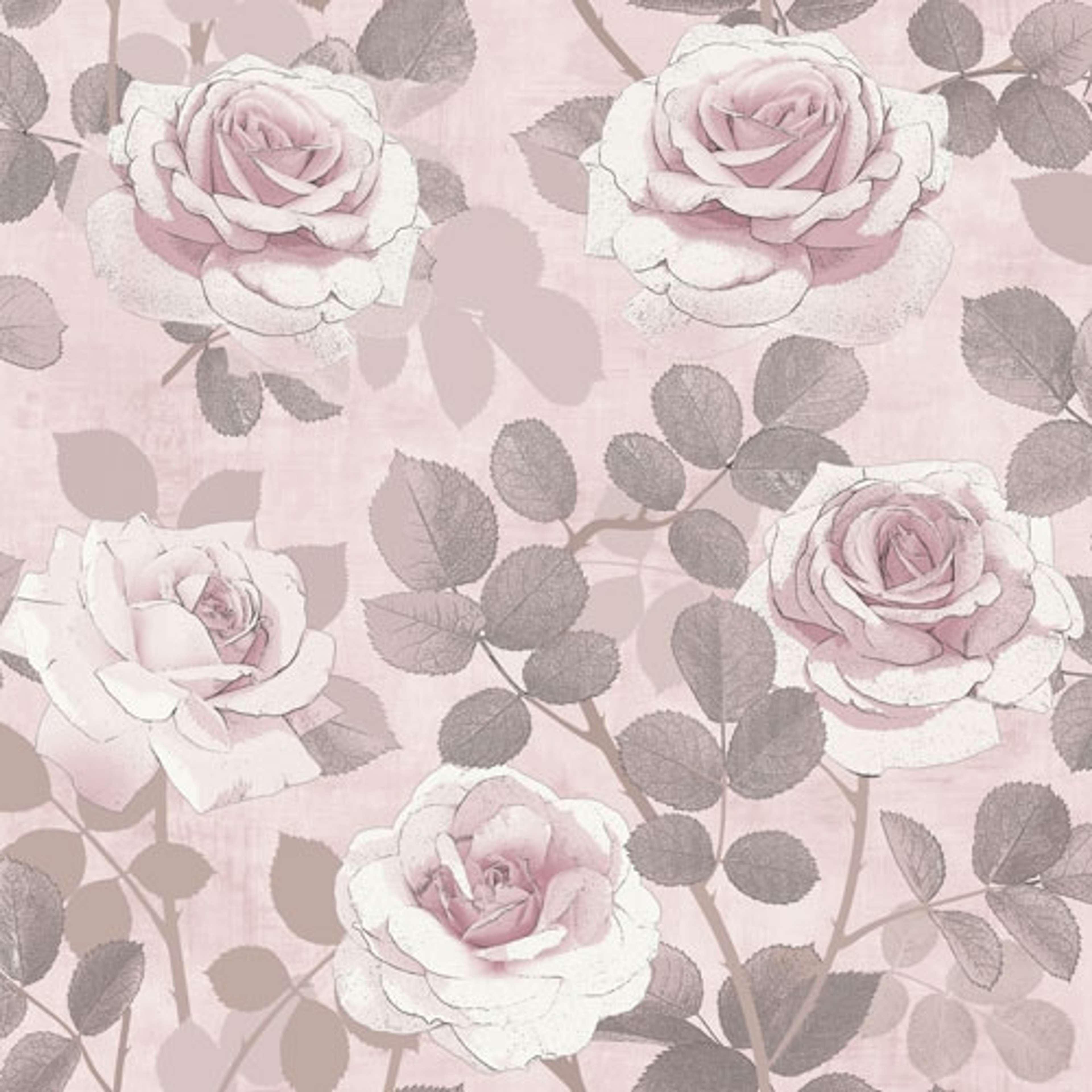 Solitär rosor, rosa tapet från Midbec med blommigt mönster i rosa. Från kollektionen Solitär. Nonwoven-material med förskjuten passning. Passar i vardagsrum, sovrum och matsal.