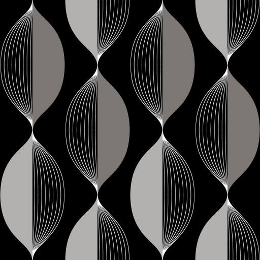 Ellips, Svart tapet från duro med geometriskt mönster i svart. Från kollektionen Natur. Nonwoven-material med rak passning.