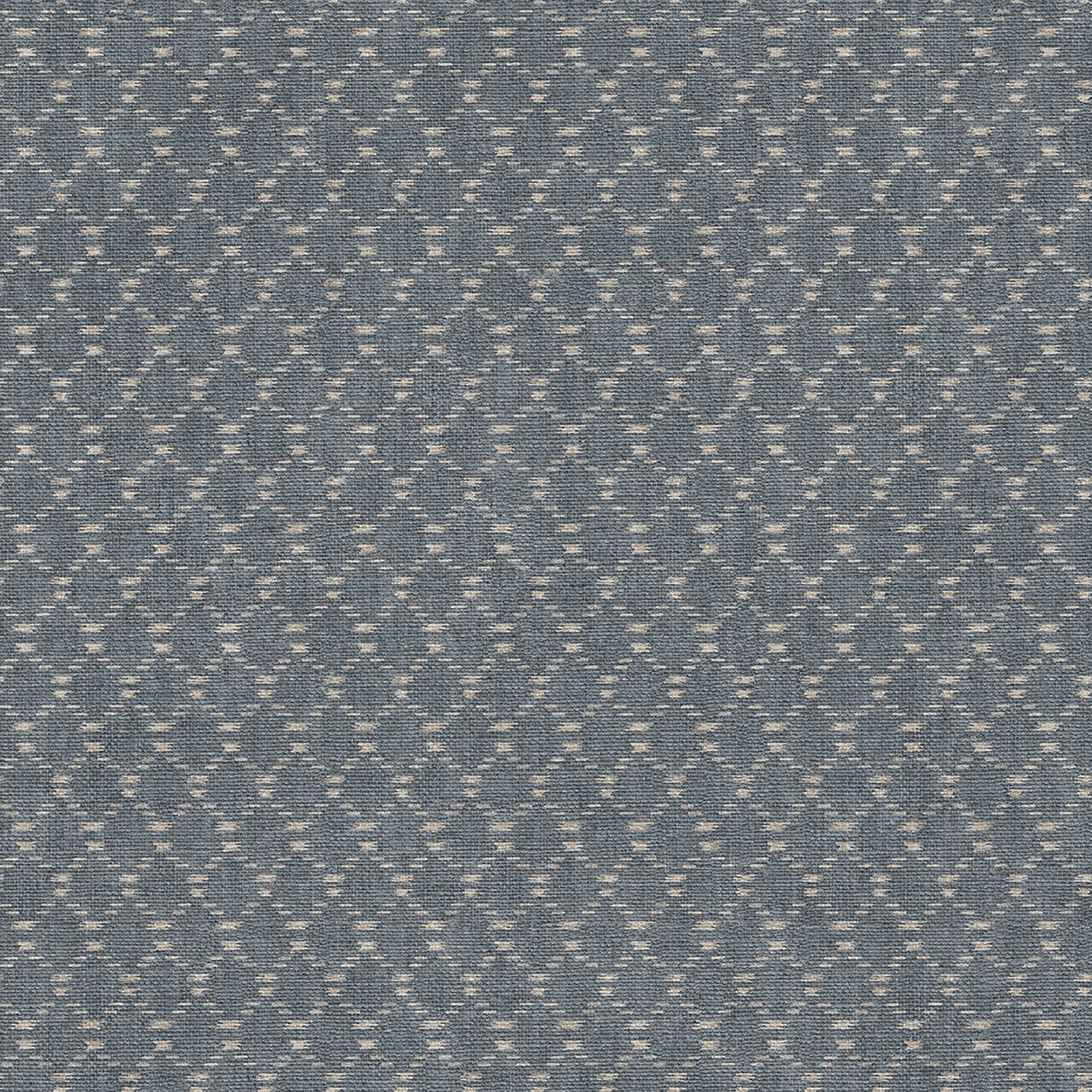 Ikat Textile tapet med trellis mönster i blå. Från kollektionen Tahiti. Nonwoven-material med rak passning. Passar i vardagsrum, matsal och hall.