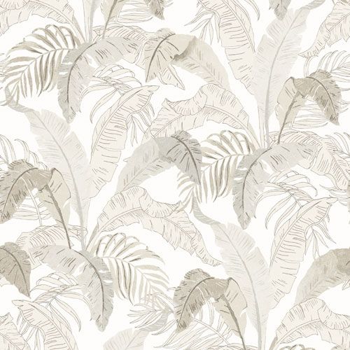 Botanic snow tapet med botaniskt mönster i vit. Från kollektionen lotus. Nonwoven-material med rak passning.