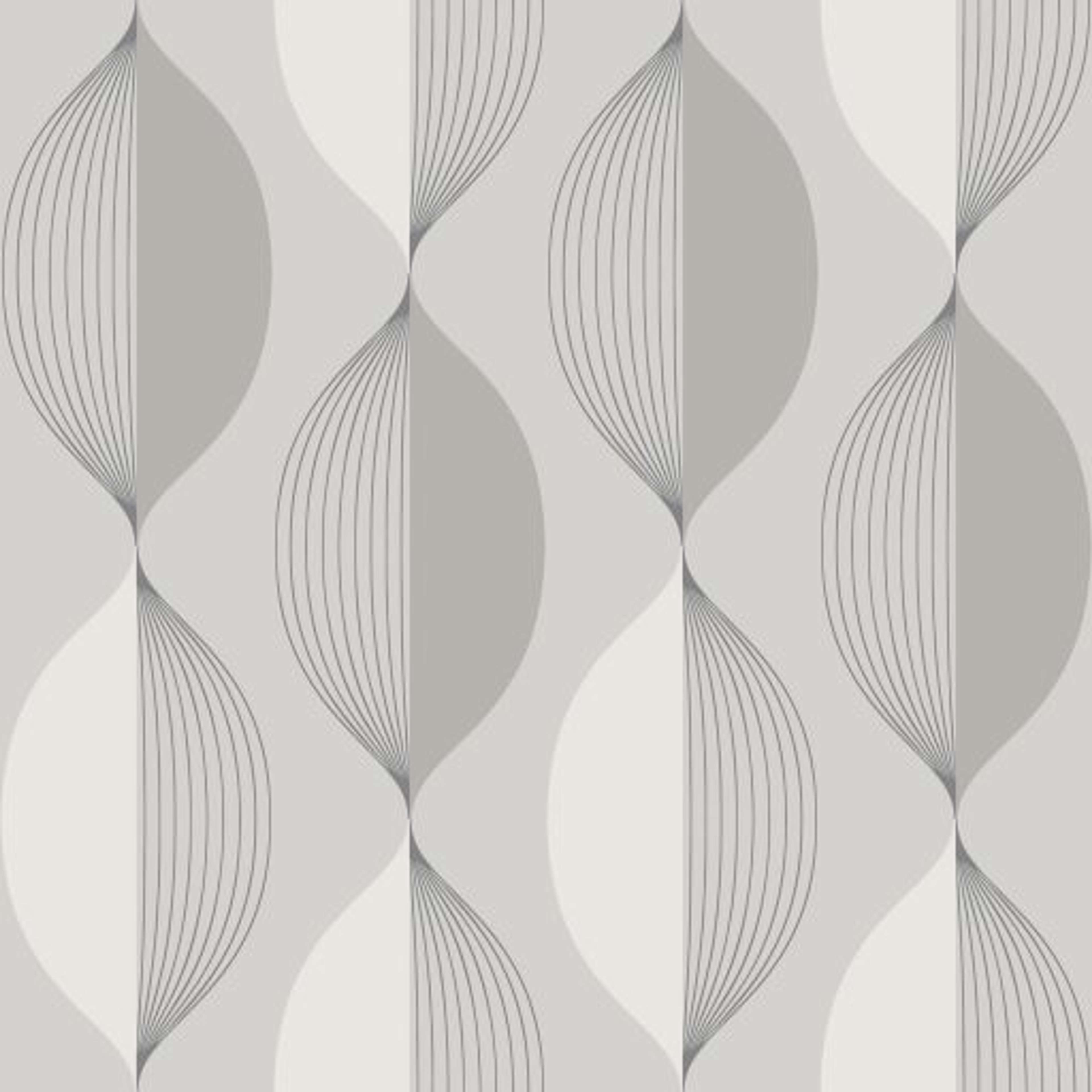 Ellips, Grå tapet från duro med geometriskt mönster i grå. Från kollektionen Natur. Nonwoven-material med rak passning.
