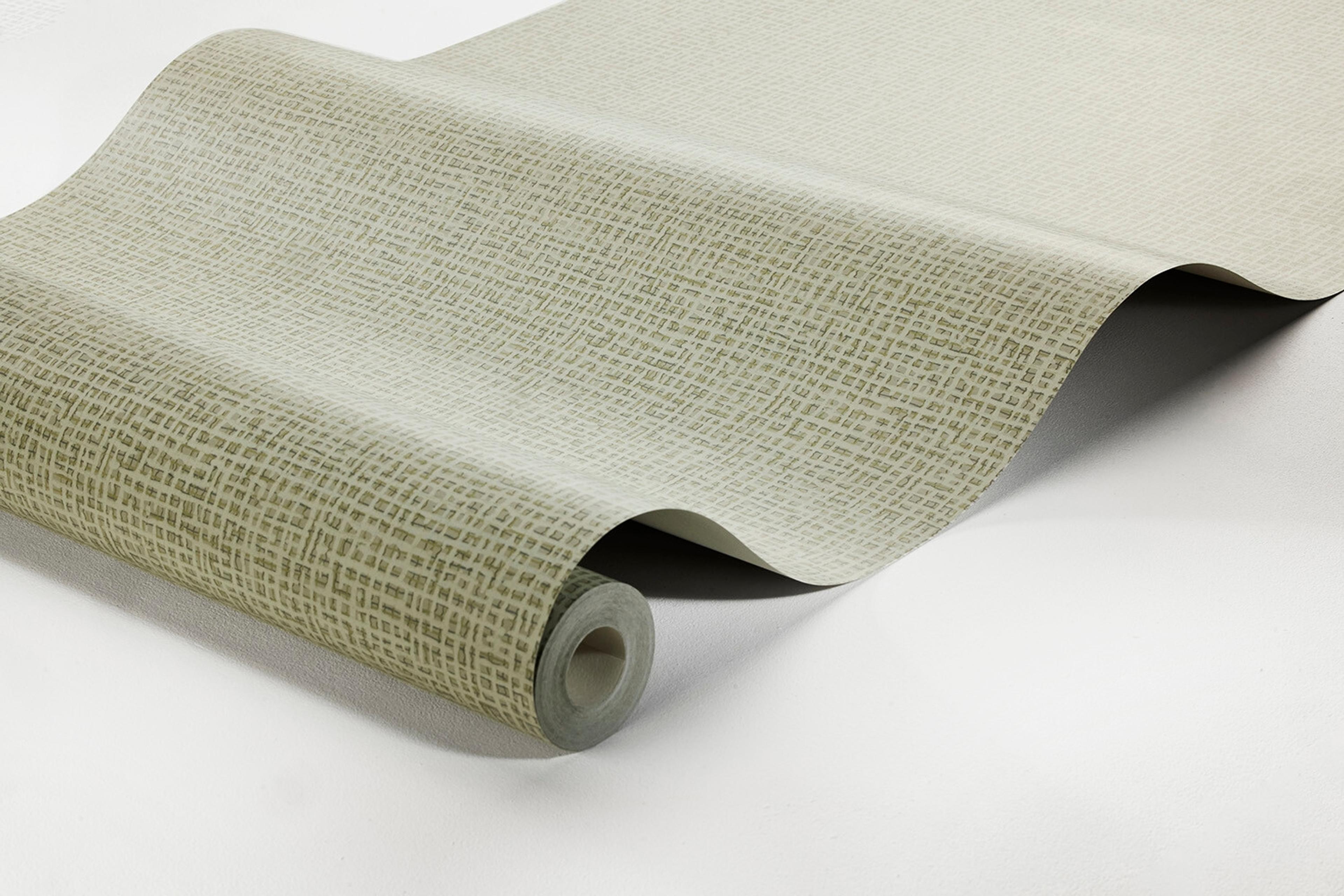 Vivalla tapet enfärgad i grön. Från kollektionen Alla Tiders Hus. Nonwoven-material. Passar i vardagsrum, matsal och kök.