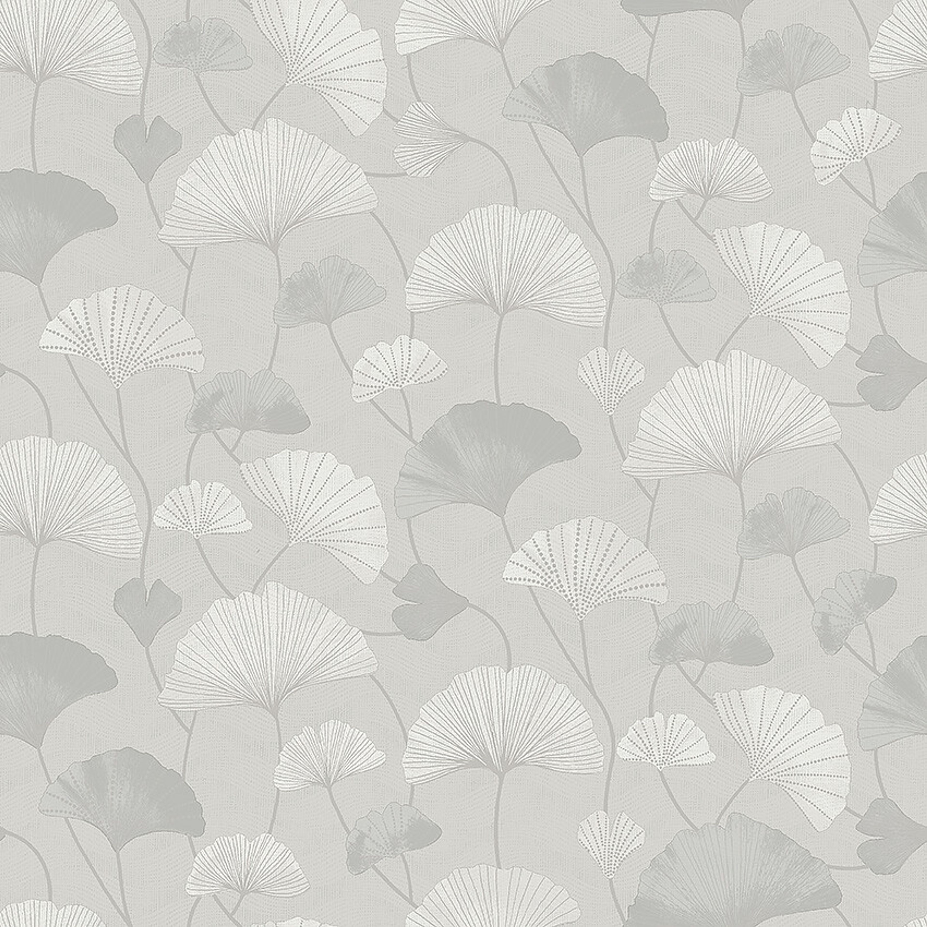 Sophia grå tapet tapet med botaniskt mönster i grå. Från kollektionen Swedish Grace. Nonwoven-material med rak passning. Passar i sovrum.