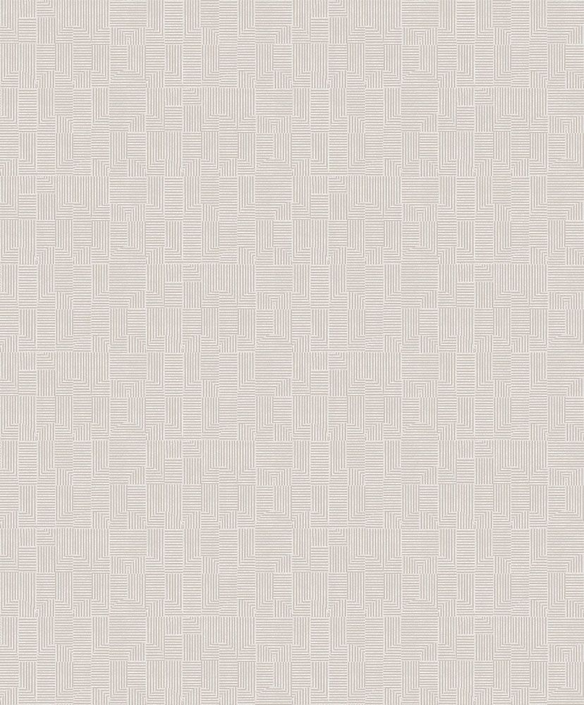 Manzoni, beige tapet tapet med geometriskt mönster i beige. Från kollektionen Aquila. Nonwoven-material med förskjuten passning.