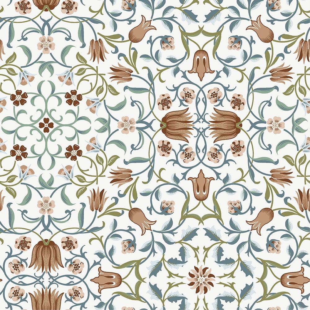 No 1 Holland Park, vit tapet tapet från Midbec med botaniskt, blommigt mönster i vit. Från kollektionen Hidden Treasures vol 1. Nonwoven-material med rak passning.