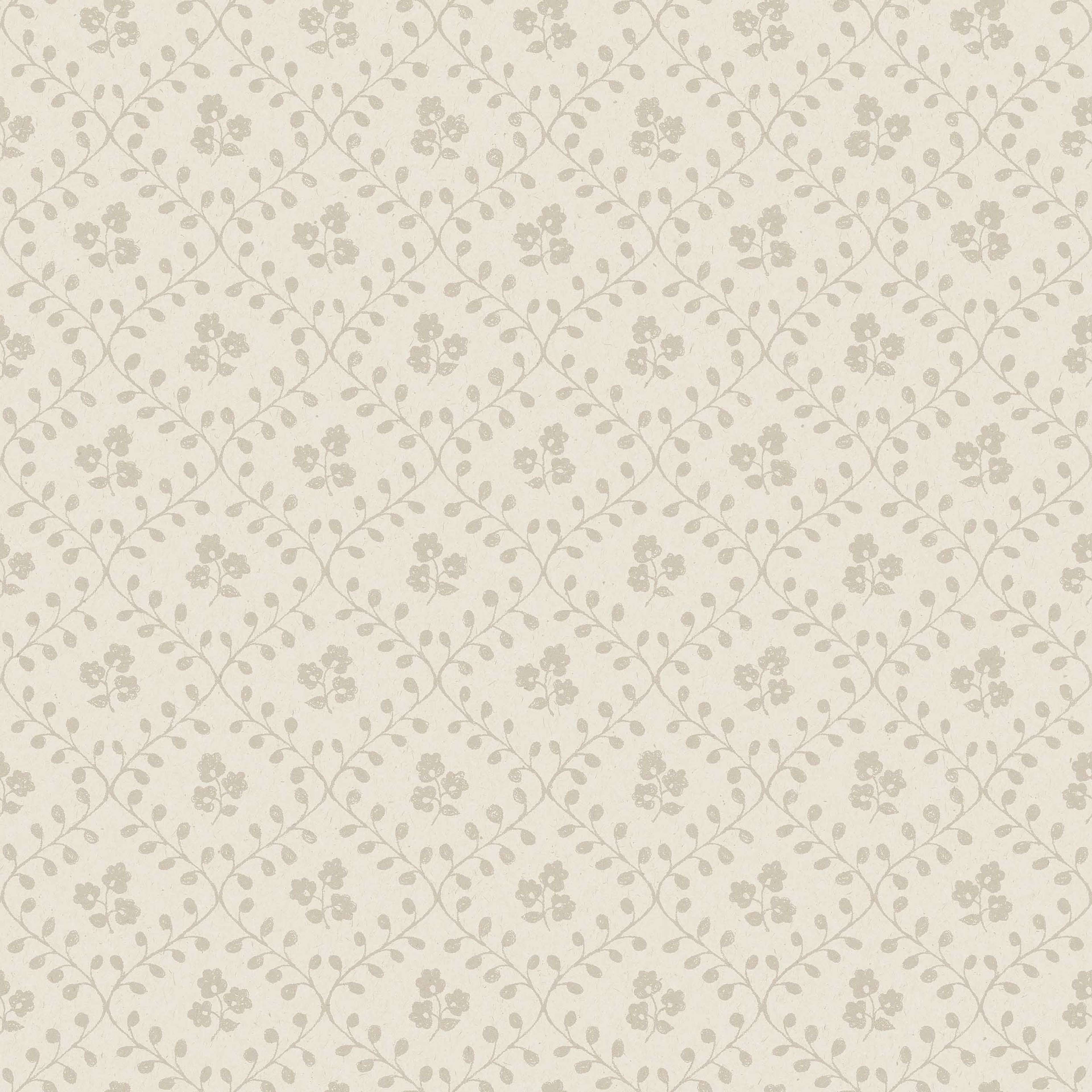 Idun beige, tapet tapet med medaljonger, blommigt, trellis mönster i beige. Från kollektionen Nordic Folk. Nonwoven-material med rak passning. Passar i sovrum.