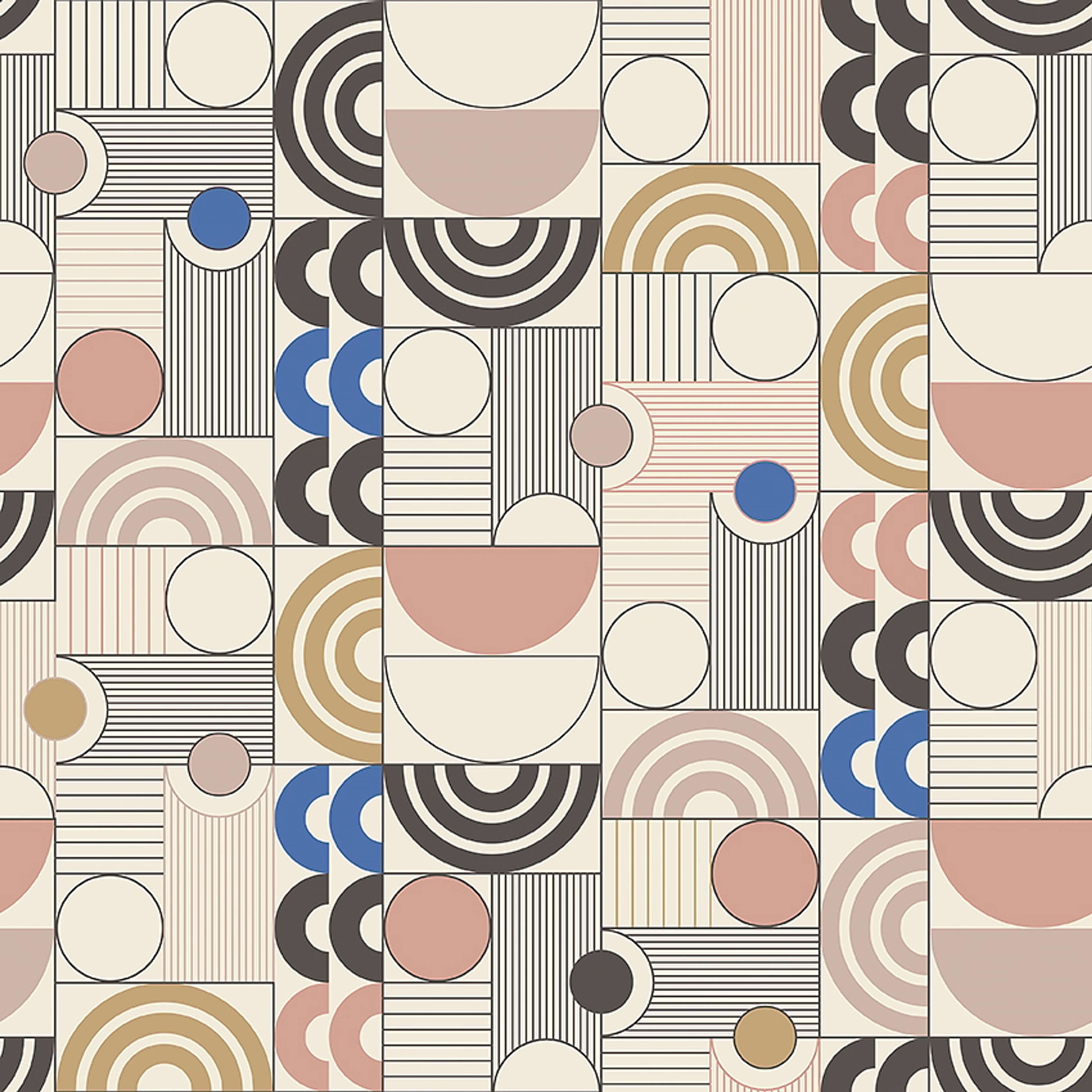 Cosmopolitan beige, tapet tapet med rutigt, grafiskt mönster i beige. Från kollektionen Graphics. Nonwoven-material med rak passning. Passar i vardagsrum.