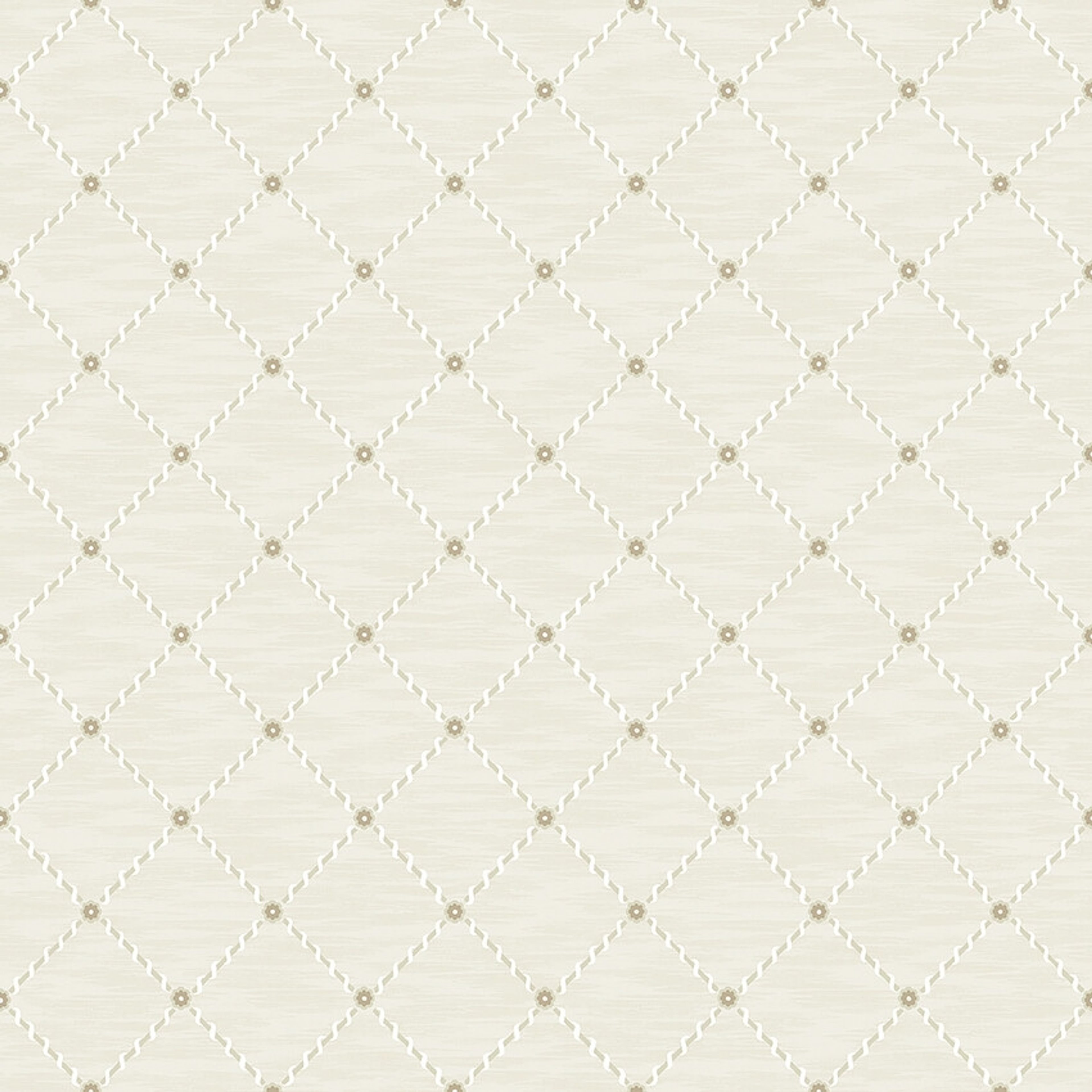 Golden Trellis beige rutmönster tapet med rutigt, trellis mönster i beige. Från kollektionen Treasured. Nonwoven-material med rak passning. Passar i kök, hall och arbetsrum.